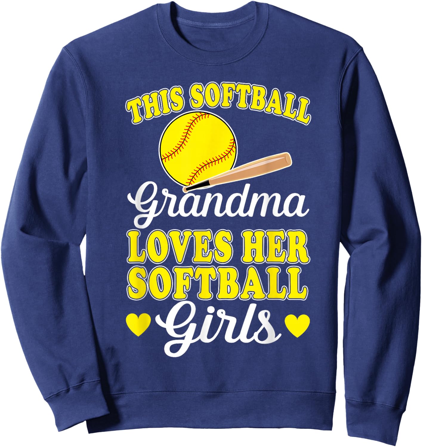 This Softball Grandma Loves Her Softball Girls Softball Sweatshirt - Sweatshirt | Navy