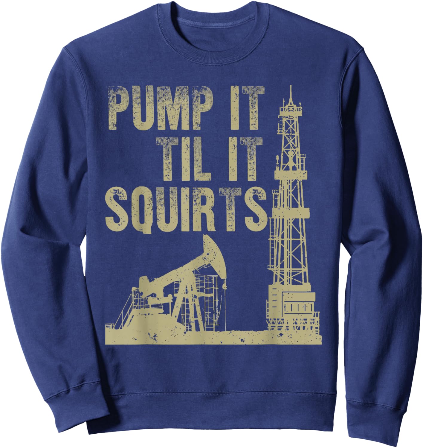 Funny Oil Field Art Women Oilfield Plant Pump Lovers Sweatshirt - Sweatshirt | Navy