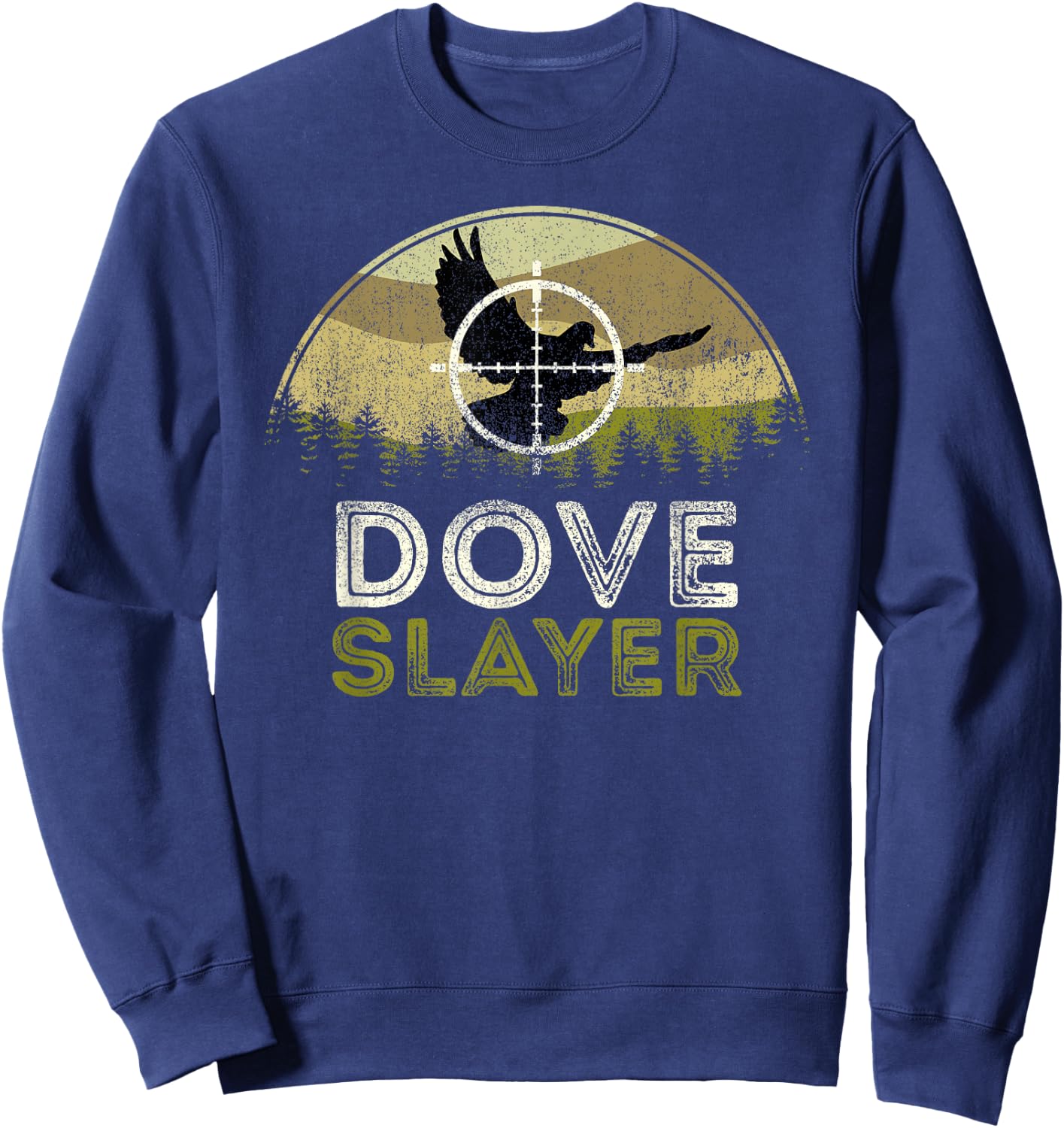 Camo Vintage Sunset Dove Hunter Dove Hunting Sweatshirt - Sweatshirt | Navy