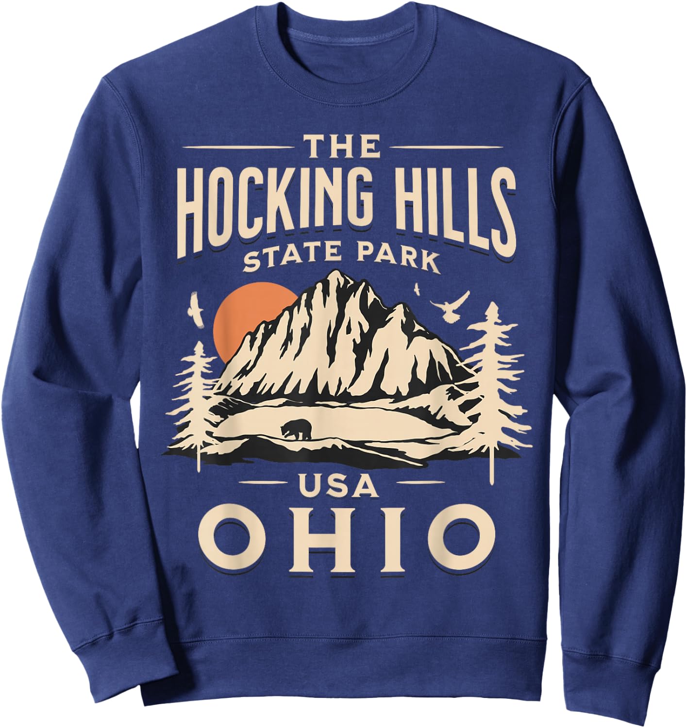 Hocking Hills Ohio Nature Hike Outdoors Vintage Sweatshirt - Sweatshirt | Navy