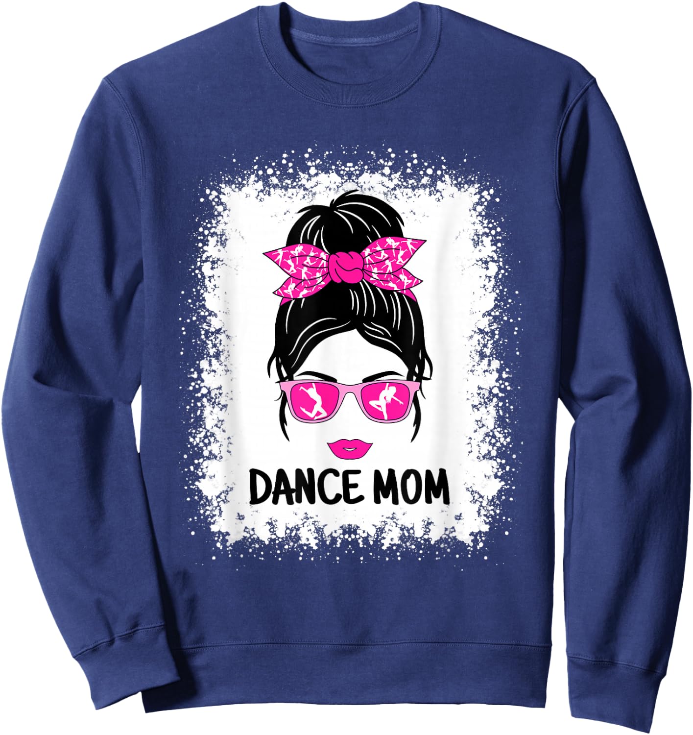 Funny Dance Mom Messy Bun Women Ladies Dancing ,Black Sweatshirt - Sweatshirt | Navy