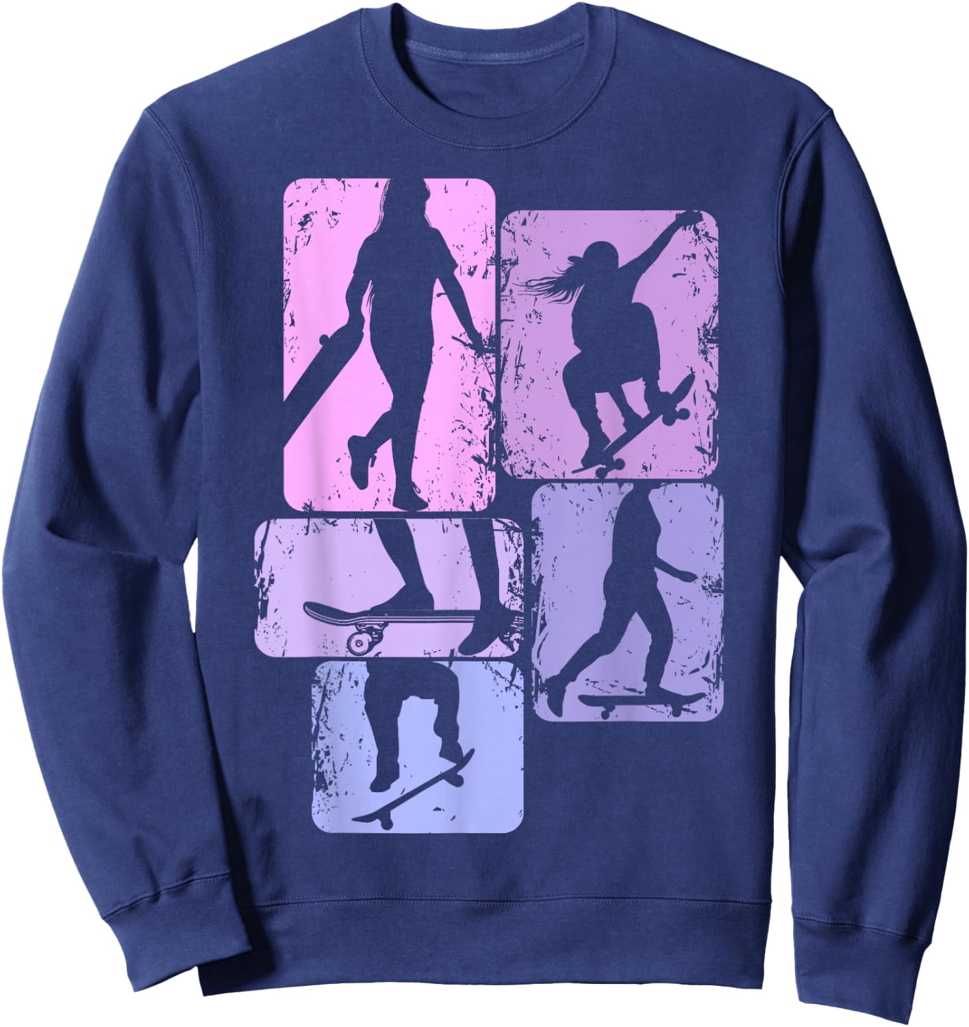 Skateboard Girl's Skater Girl Skateboard Children Sweatshirt - Sweatshirt | Navy