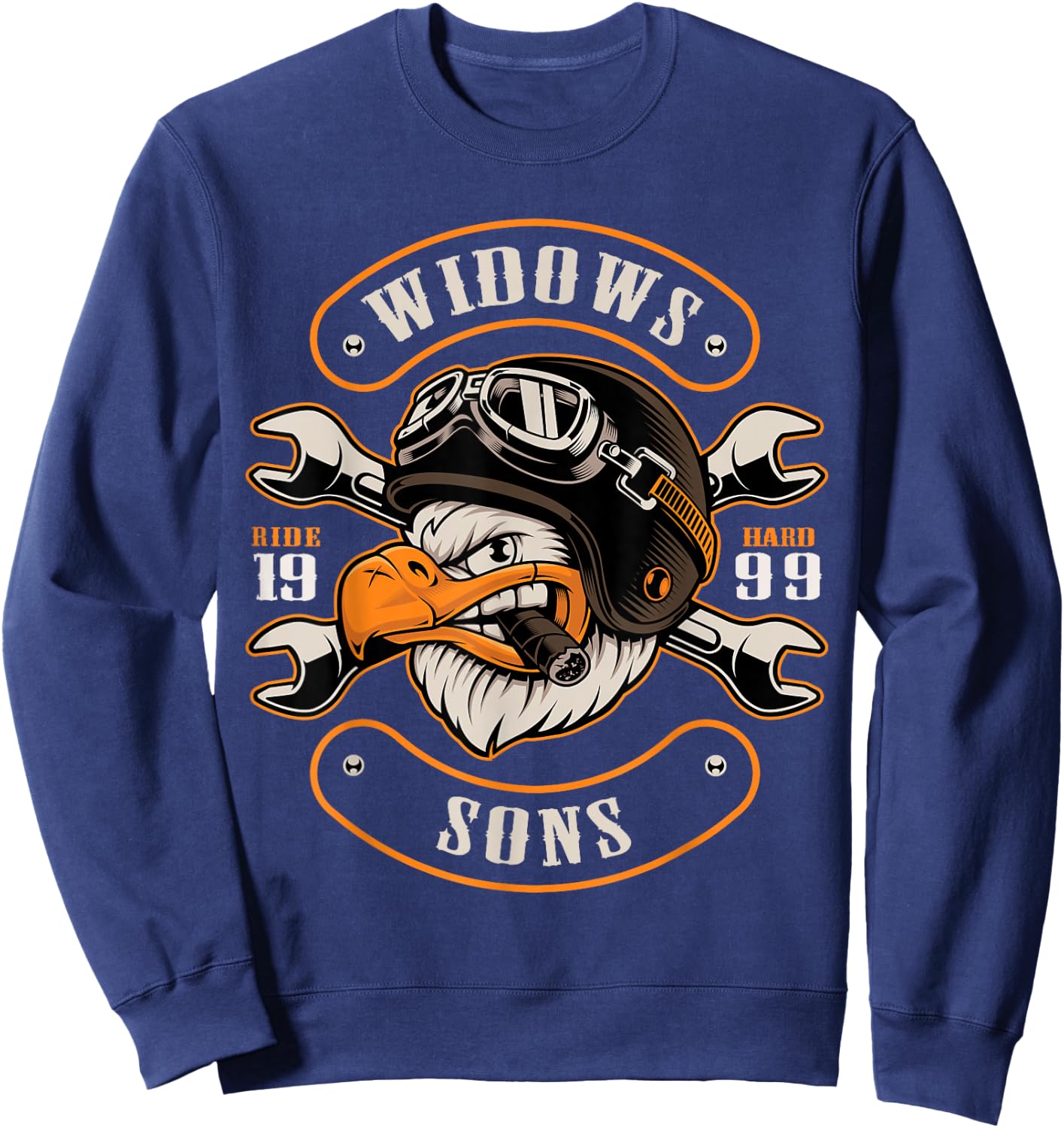 Smokin' Eagle Widows Sons Masonic Sweatshirt - Sweatshirt | Navy
