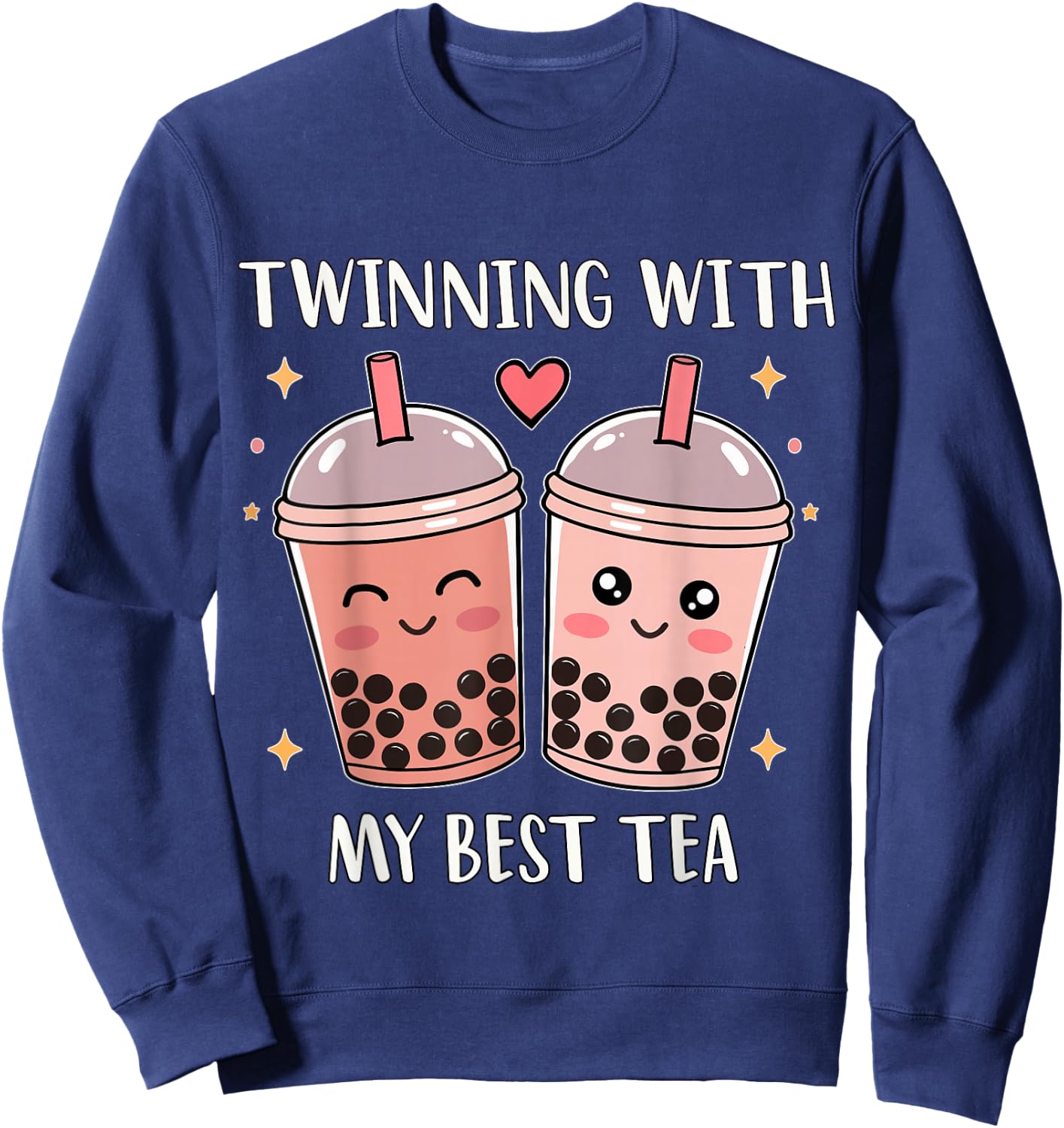 Twinning with My Bestie, Spirit Week Girls Kids Day Best Tea Sweatshirt - Sweatshirt | Navy