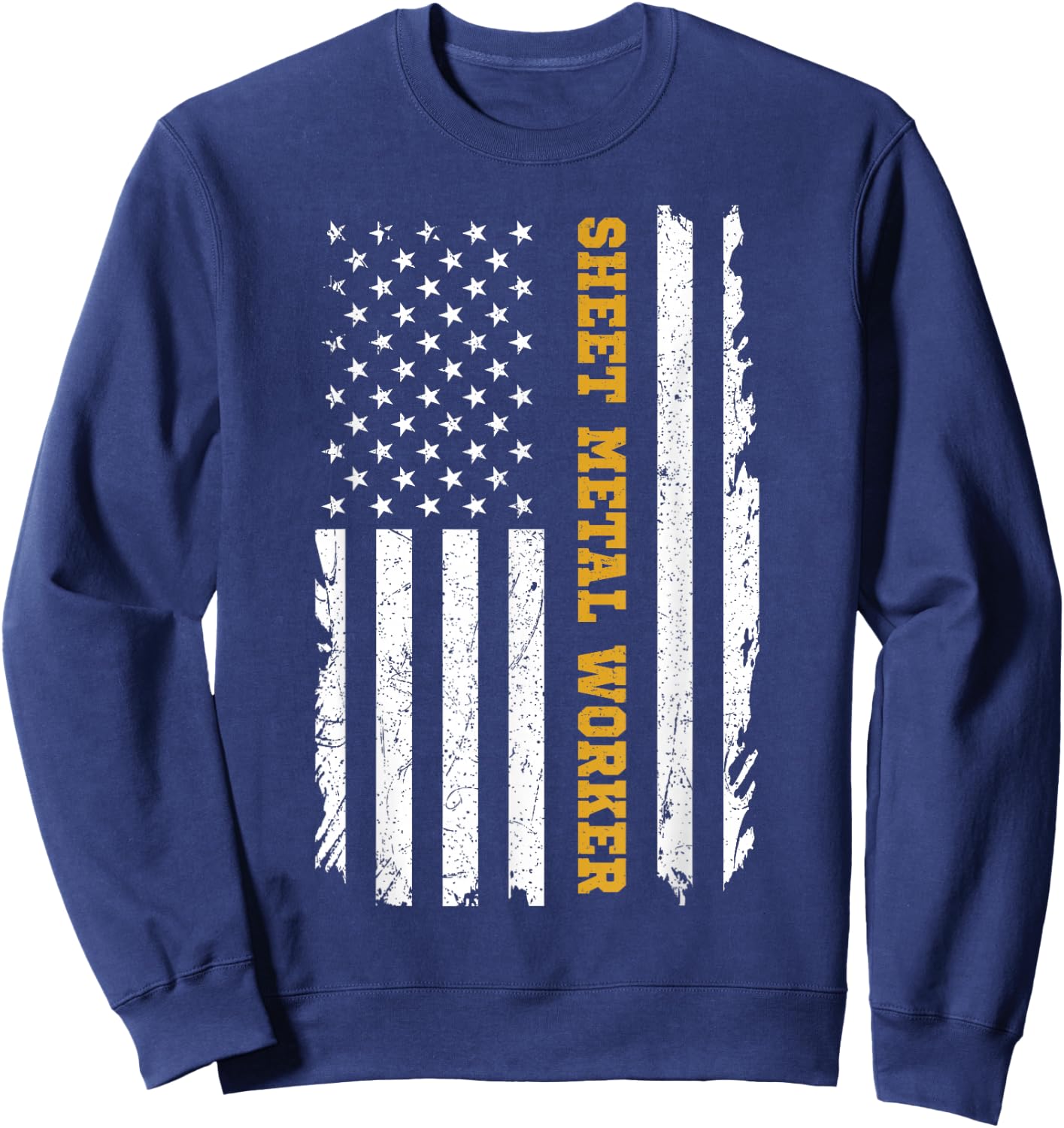 Sheet Metal Workers US Flag Sweatshirt - Sweatshirt | Navy