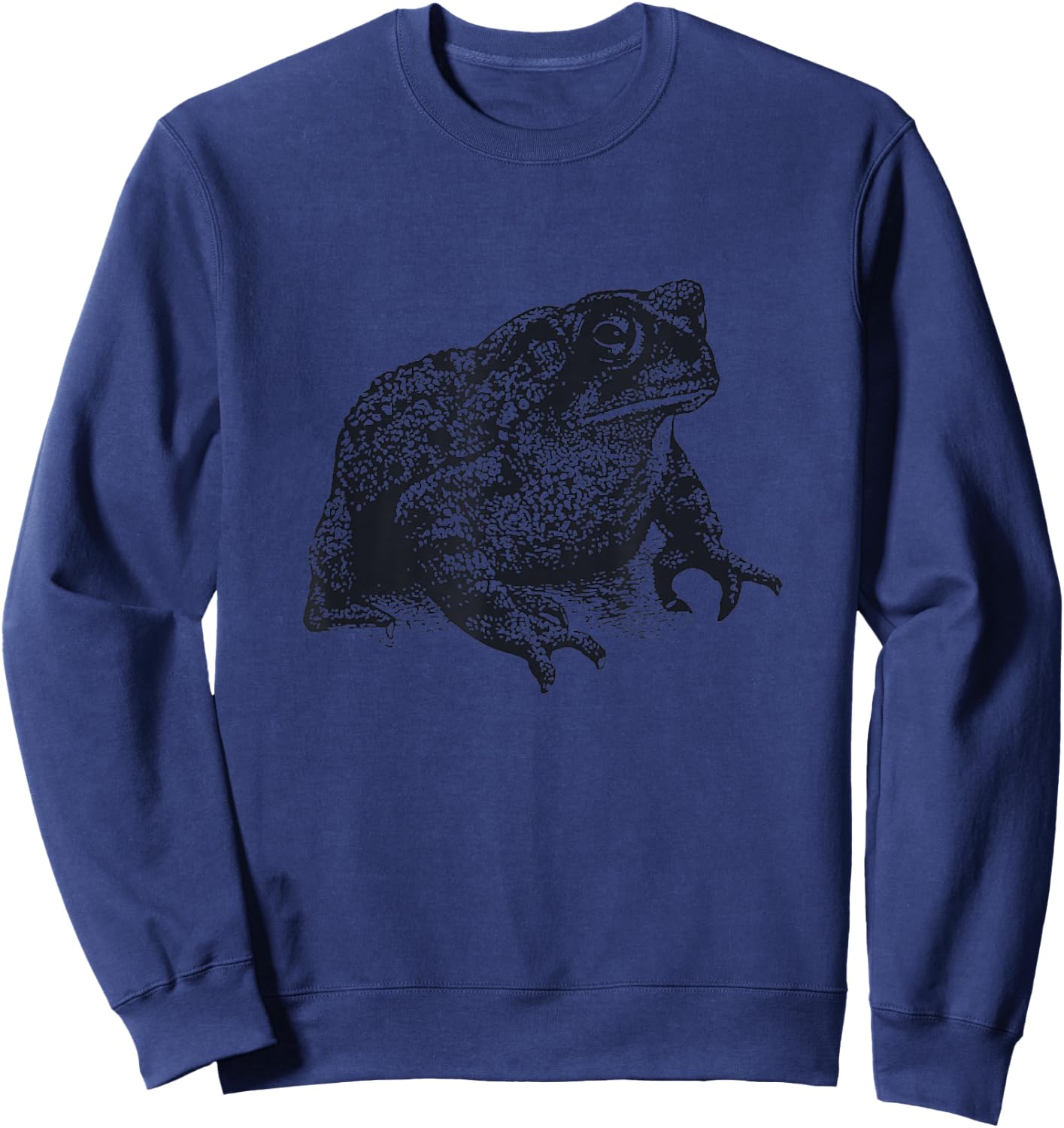 Fat Toad Minimalist Frog Amphibian Biology Realistic Sweatshirt - Sweatshirt | Navy