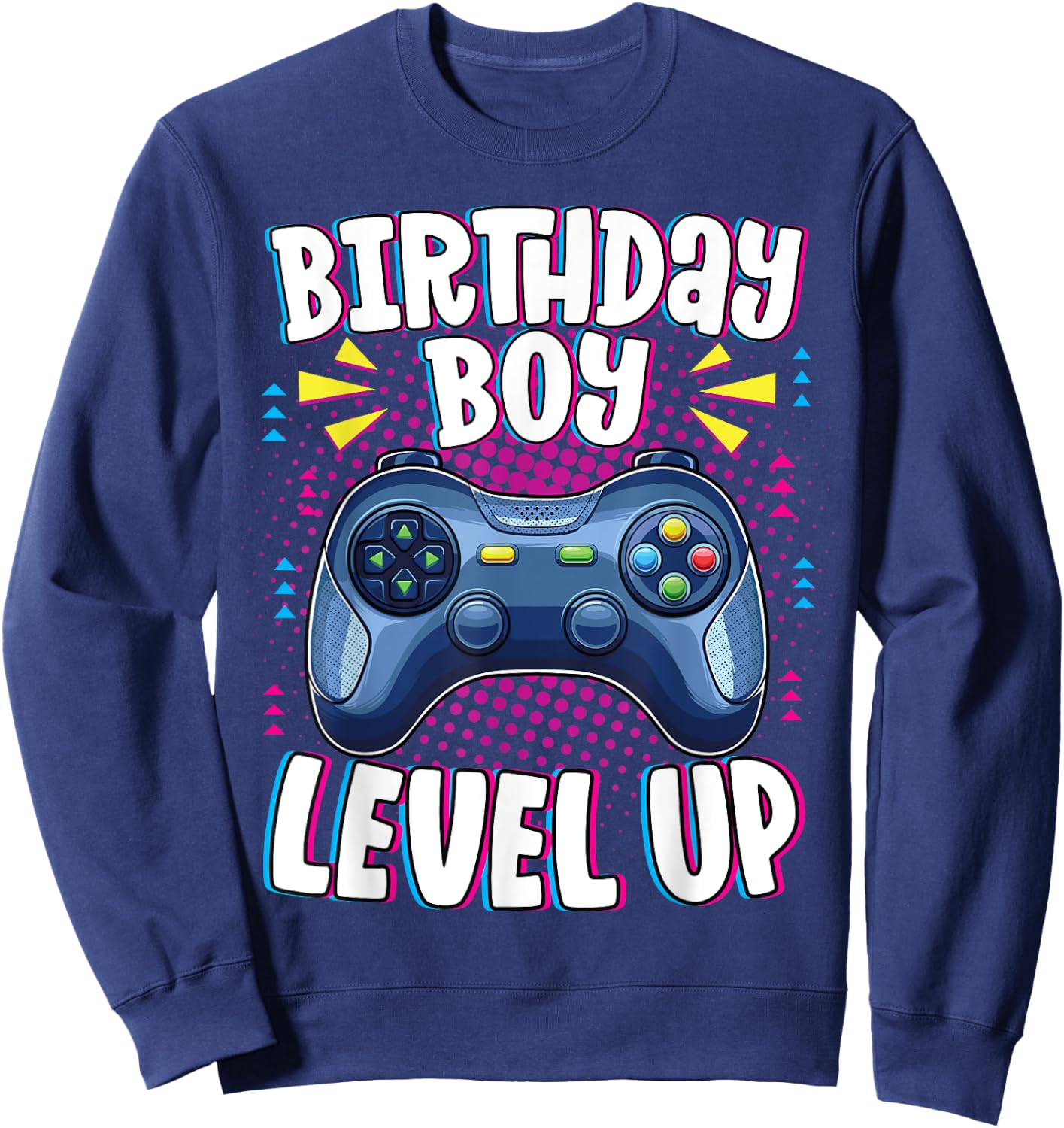 Birthday Boy Shirt Level Up Boys Matching Gamer Birthday Sweatshirt - Sweatshirt | Navy