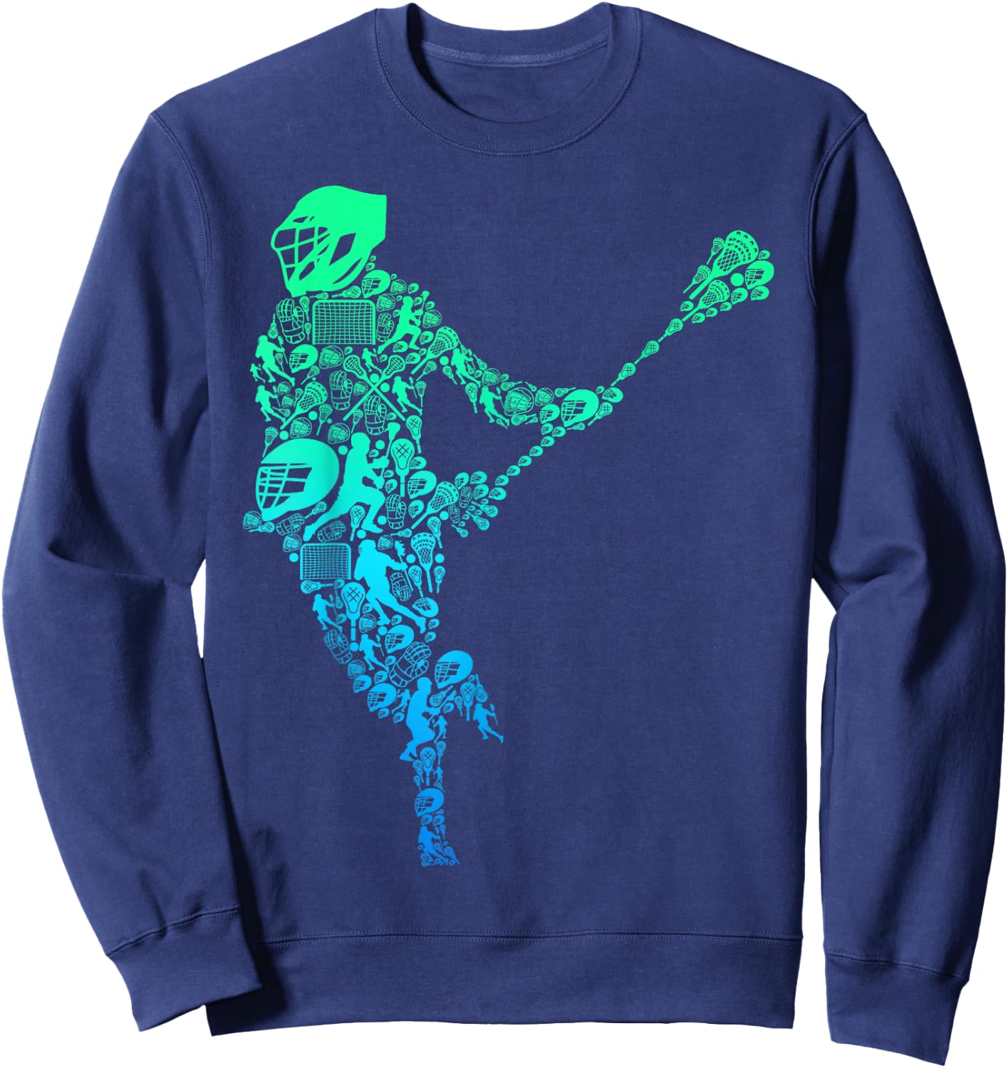 Lacrosse Player Youth Men Boys Kids Small Sweatshirt - Sweatshirt | Navy