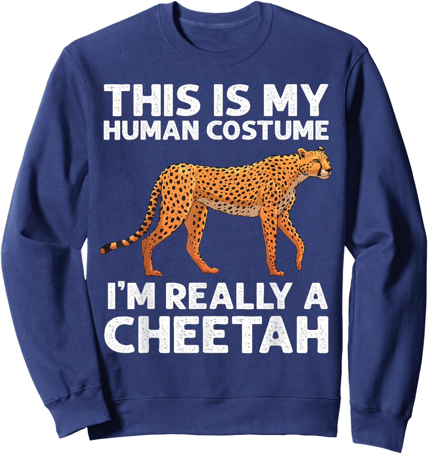 Funny Cheetah Design for Boys Girls Leopard Safari Wildlife Sweatshirt - Sweatshirt | Navy