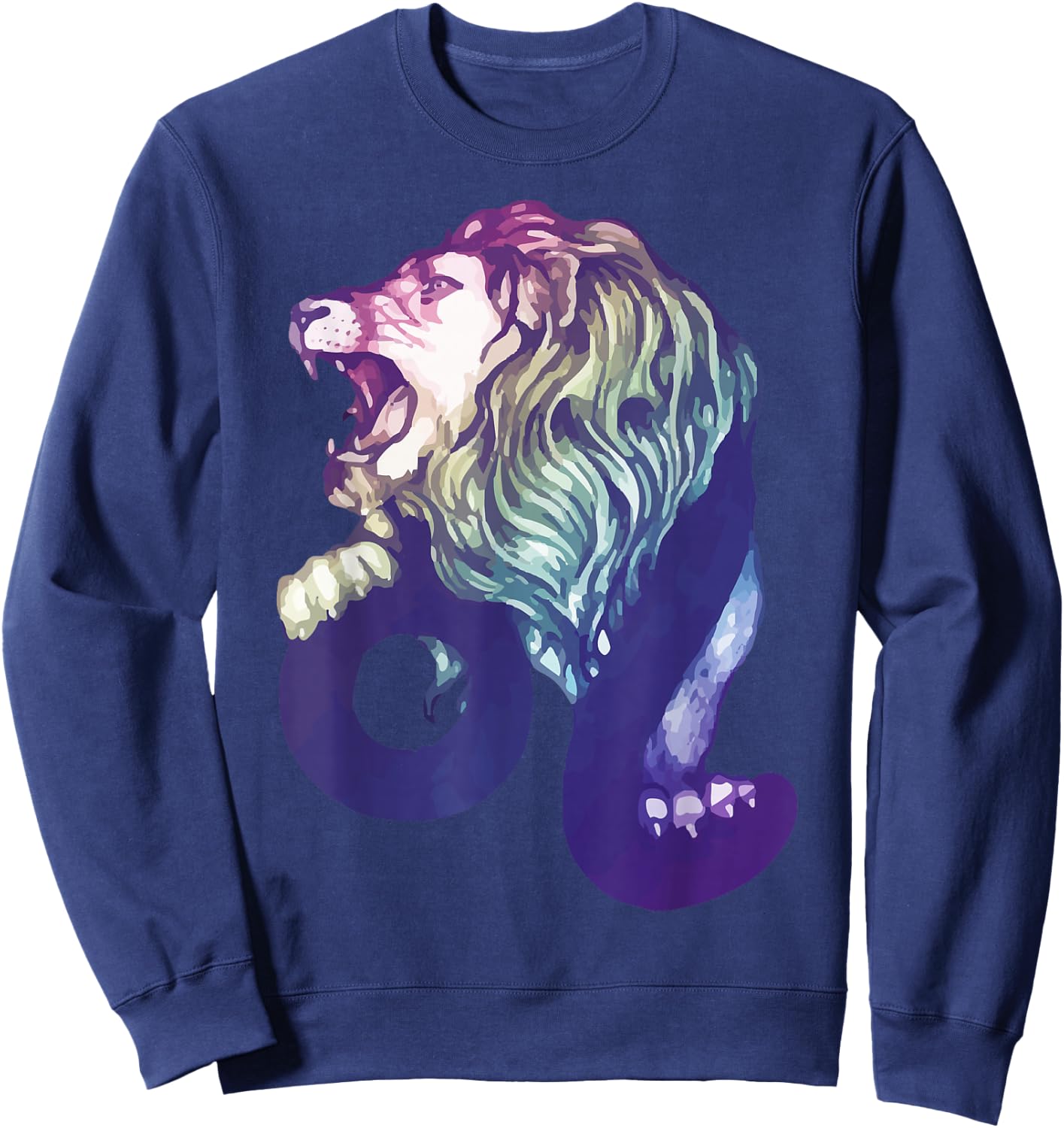 Lion Watercolour | Zodiac Sign Zodiac Sign Sweatshirt - Sweatshirt | Navy