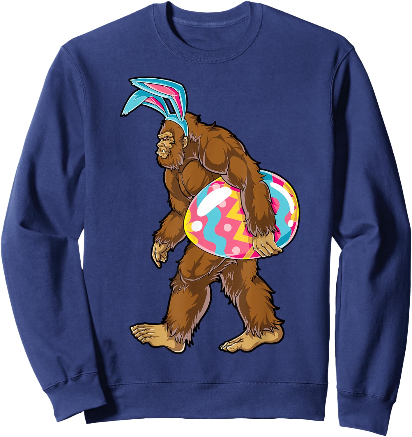 Bigfoot Easter Bunny Ears Egg Kids Boys Sasquatch Lover Gift Sweatshirt - Sweatshirt | Navy