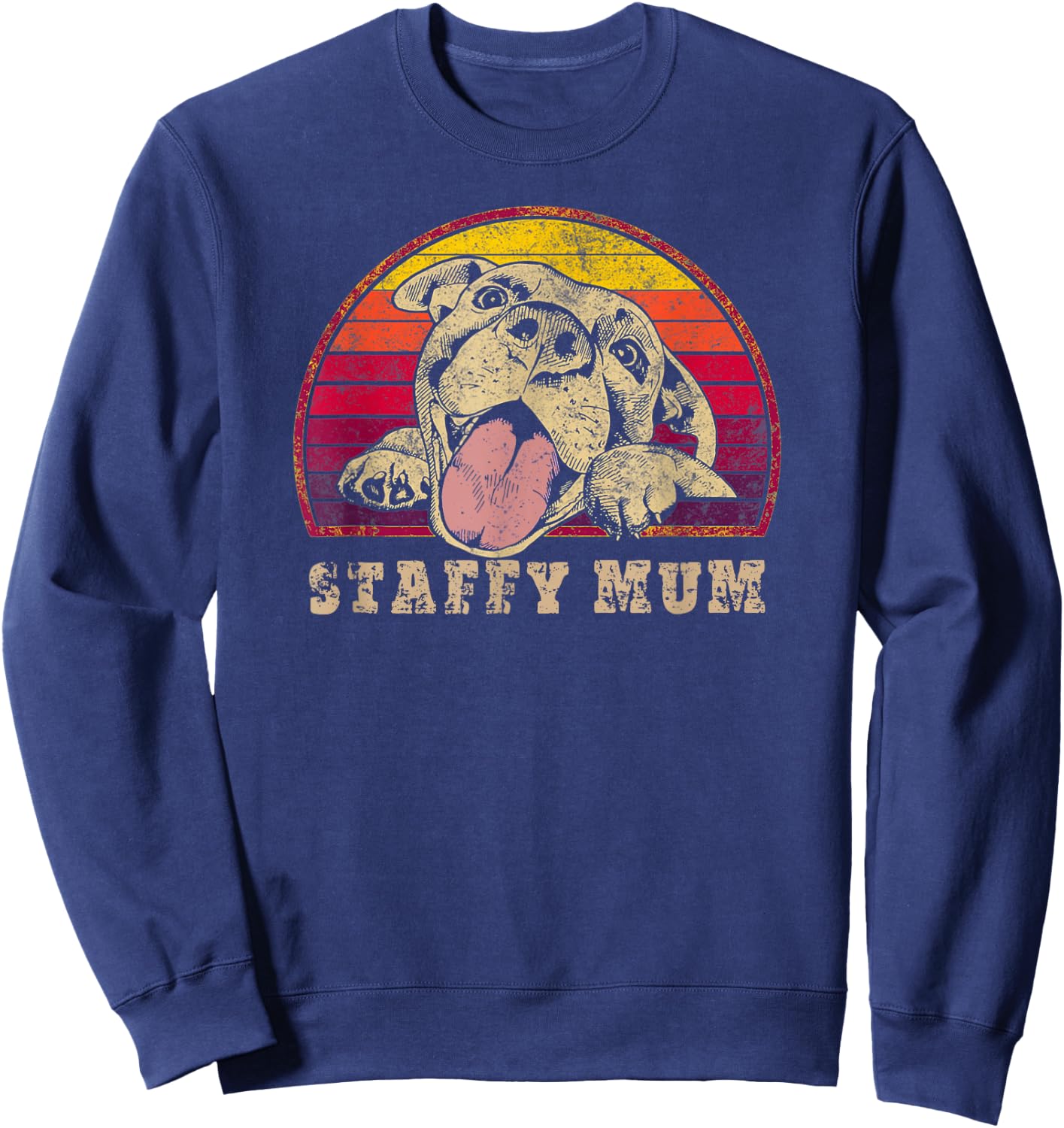 Staffy Mum - Staffy Mom - Staffy Mama - Funny Staffordshire Sweatshirt - Sweatshirt | Navy