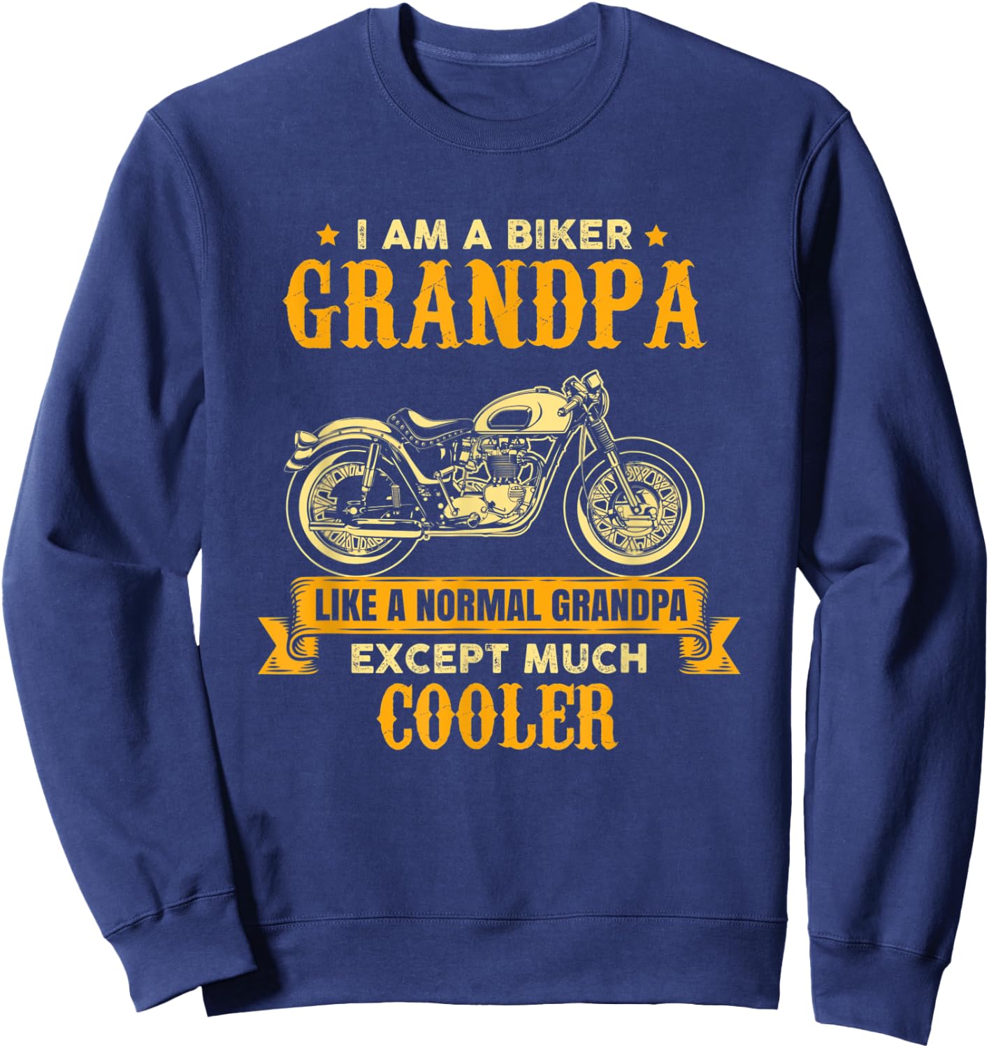 Funny Biker Grandpa Motorcycle Biking Sweatshirt - Sweatshirt | Navy