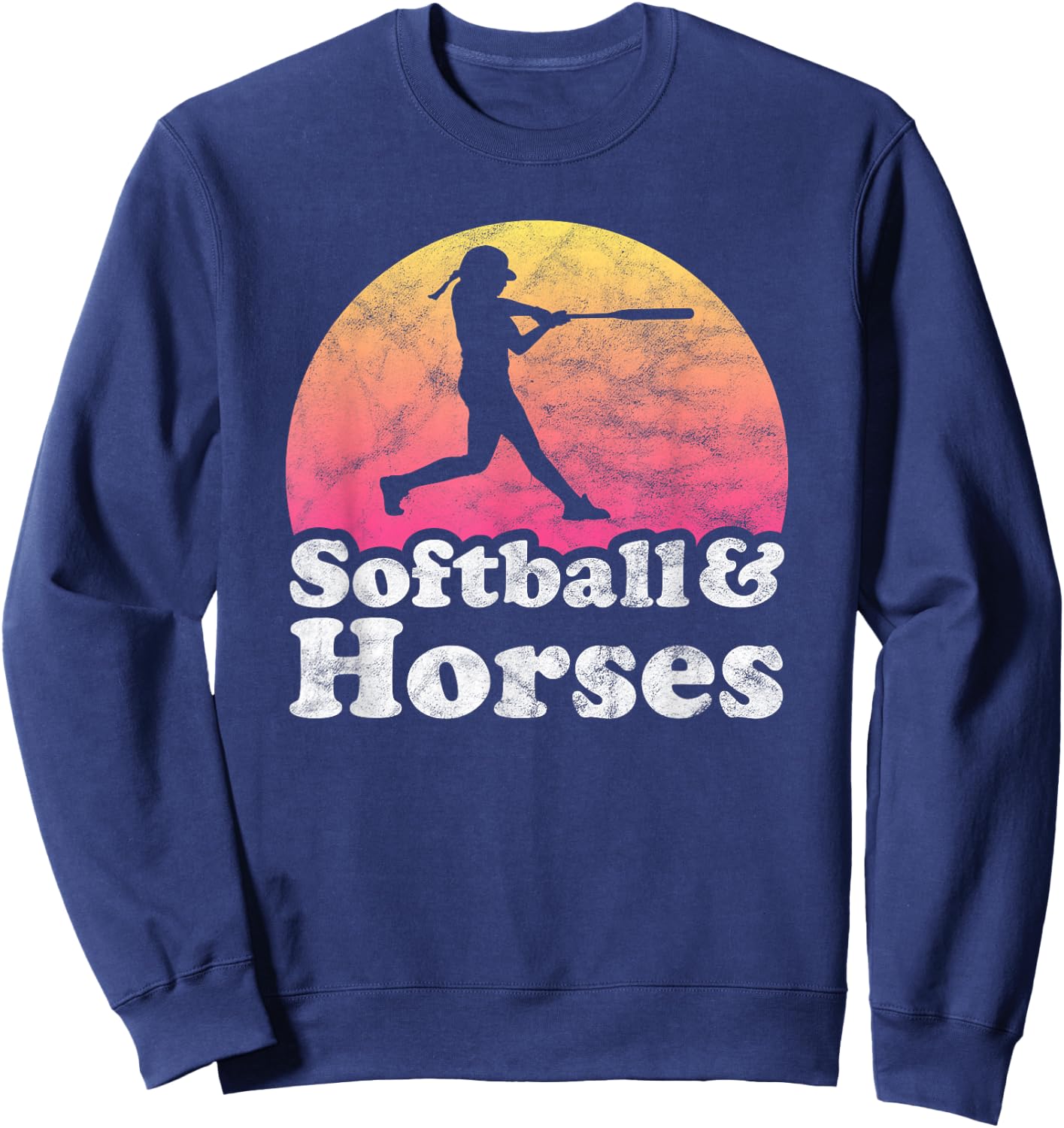 Softball and Horses Women or Girls Horse Sweatshirt - Sweatshirt | Navy