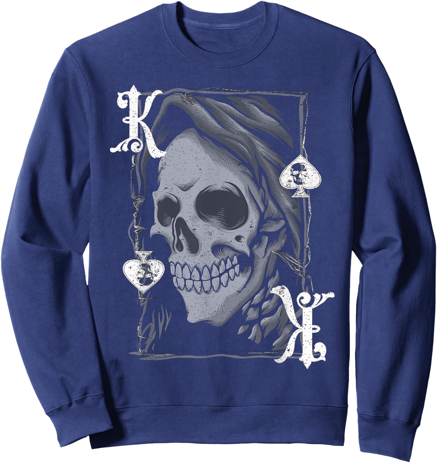King Of Spades Grim Reaper - Vintage Poker Design Sweatshirt - Sweatshirt | Navy