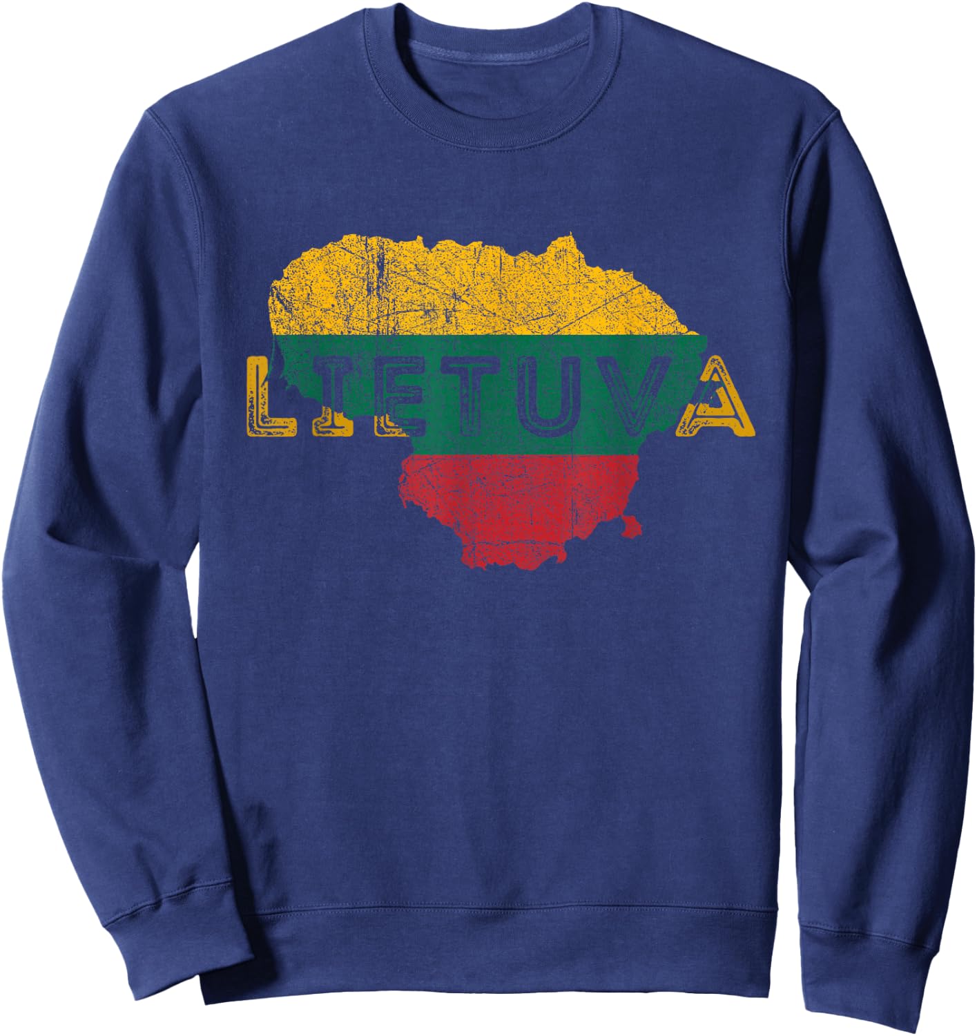 Lithuania Map & Flag Souvenir - Lithuanian Lietuva Souvenir Sweatshirt - Sweatshirt | Navy