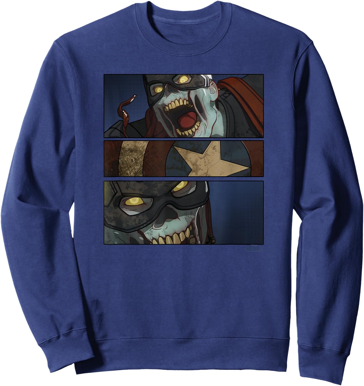 Marvel What If Zombie Captain America Panels Sweatshirt - Sweatshirt | Navy