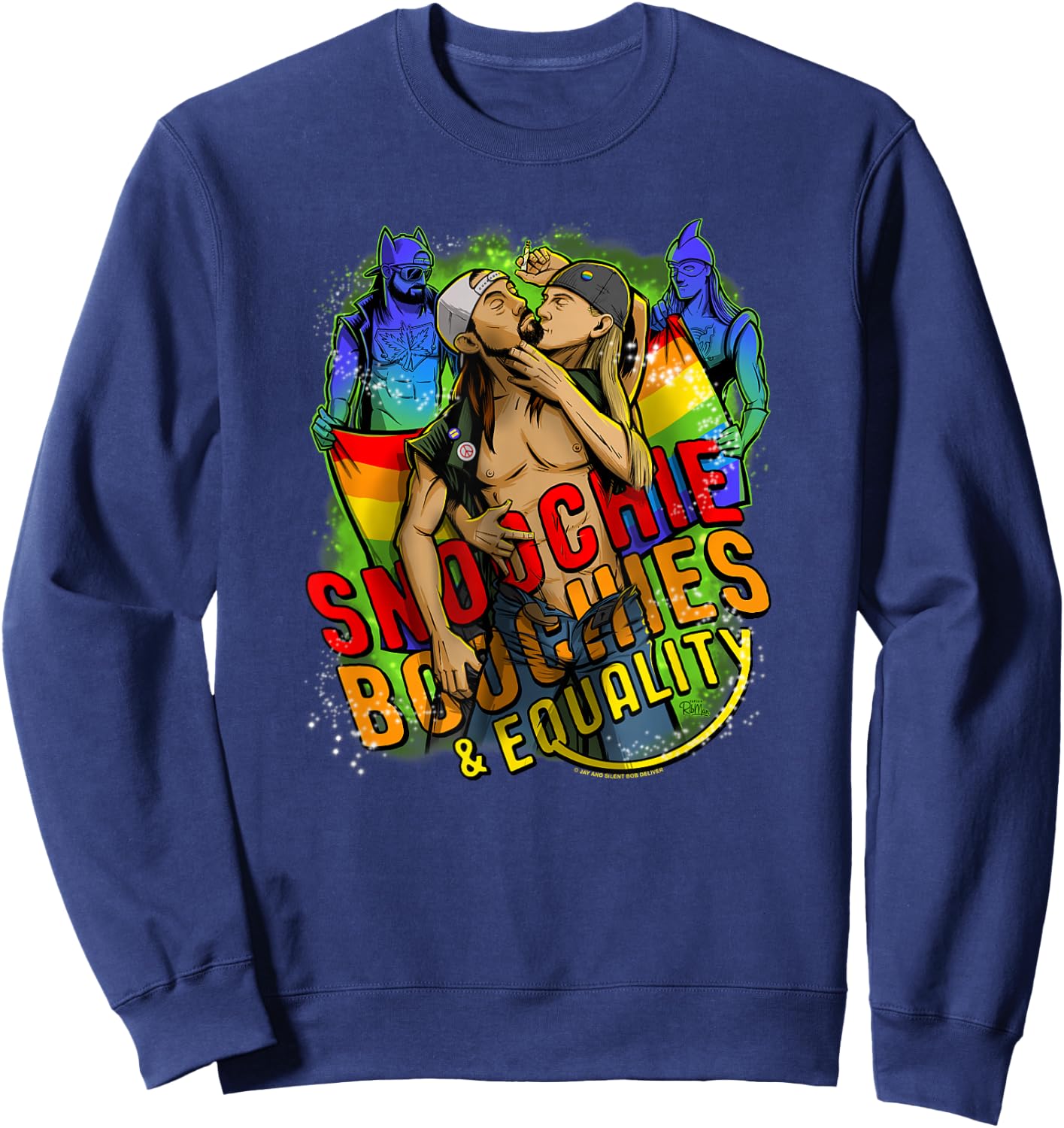 Jay and Silent Bob Pride Snoochie Boochies & Equality Sweatshirt - Sweatshirt | Navy