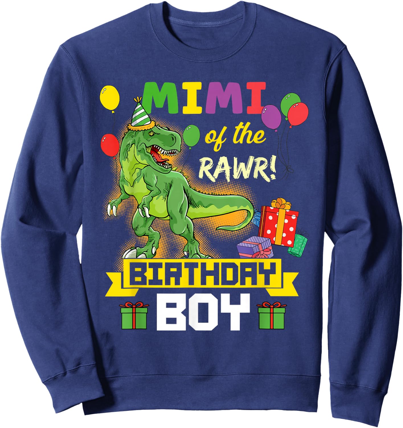 Mimi of the Birthday Boy Dinosaur Celebration Graphic Sweatshirt - Sweatshirt | Navy