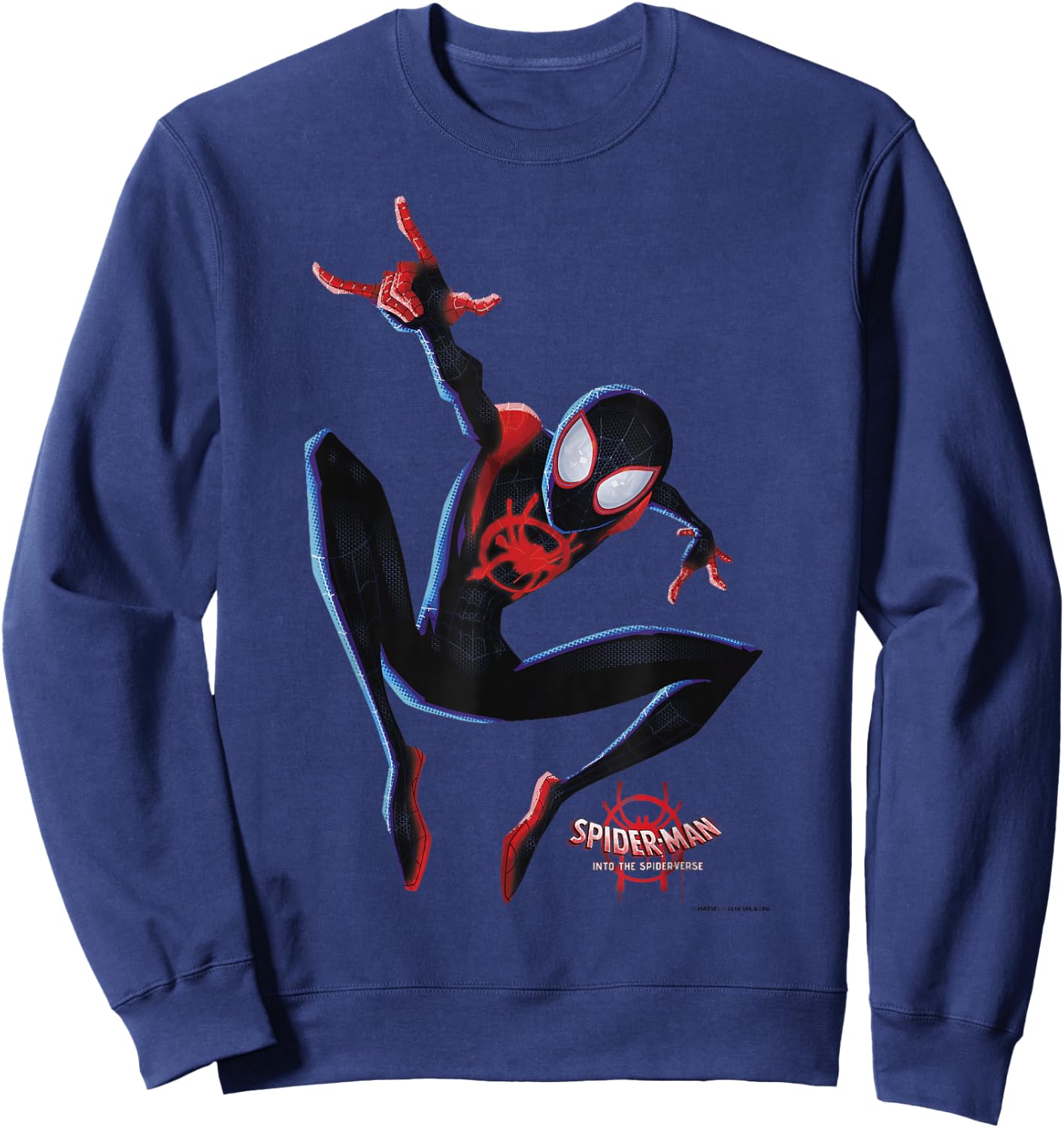 Marvel Spider-Man Spiderverse Miles Morales Graphic Sweatshirt - Sweatshirt | Navy