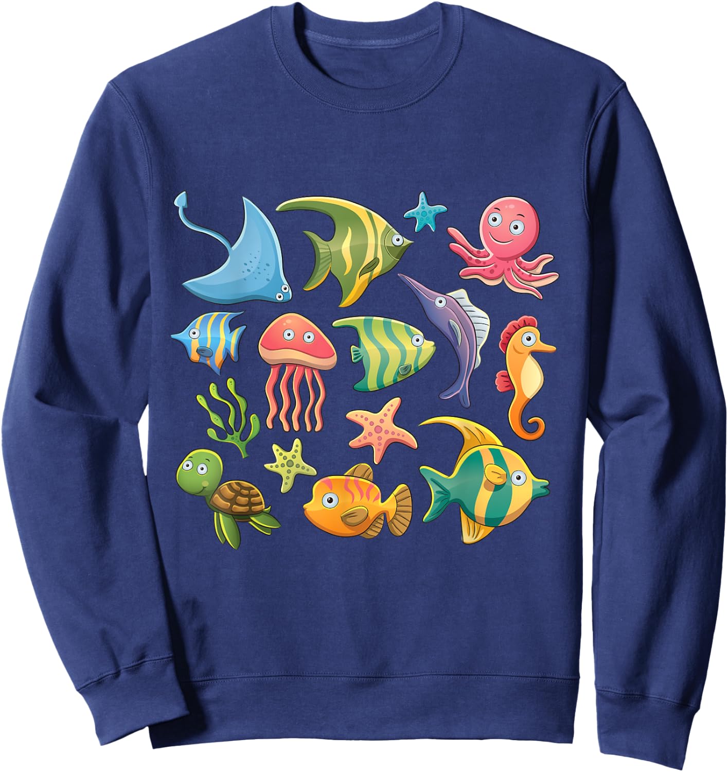 Sea animal shirt for girls, Sea animal for kids and women Sweatshirt - Sweatshirt | Navy