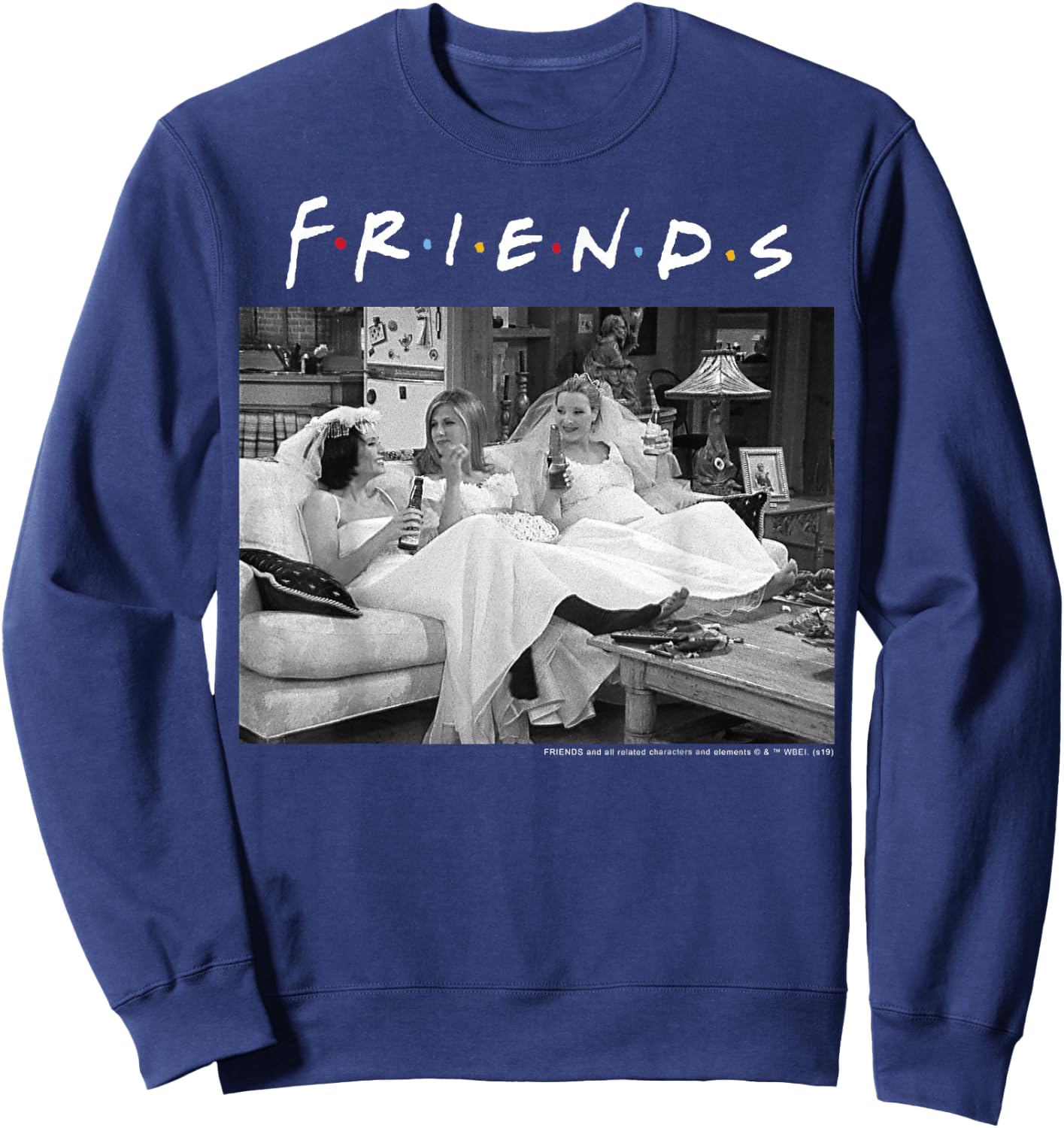 Friends Wedding Gowns Black & White Portrait Sweatshirt - Sweatshirt | Navy