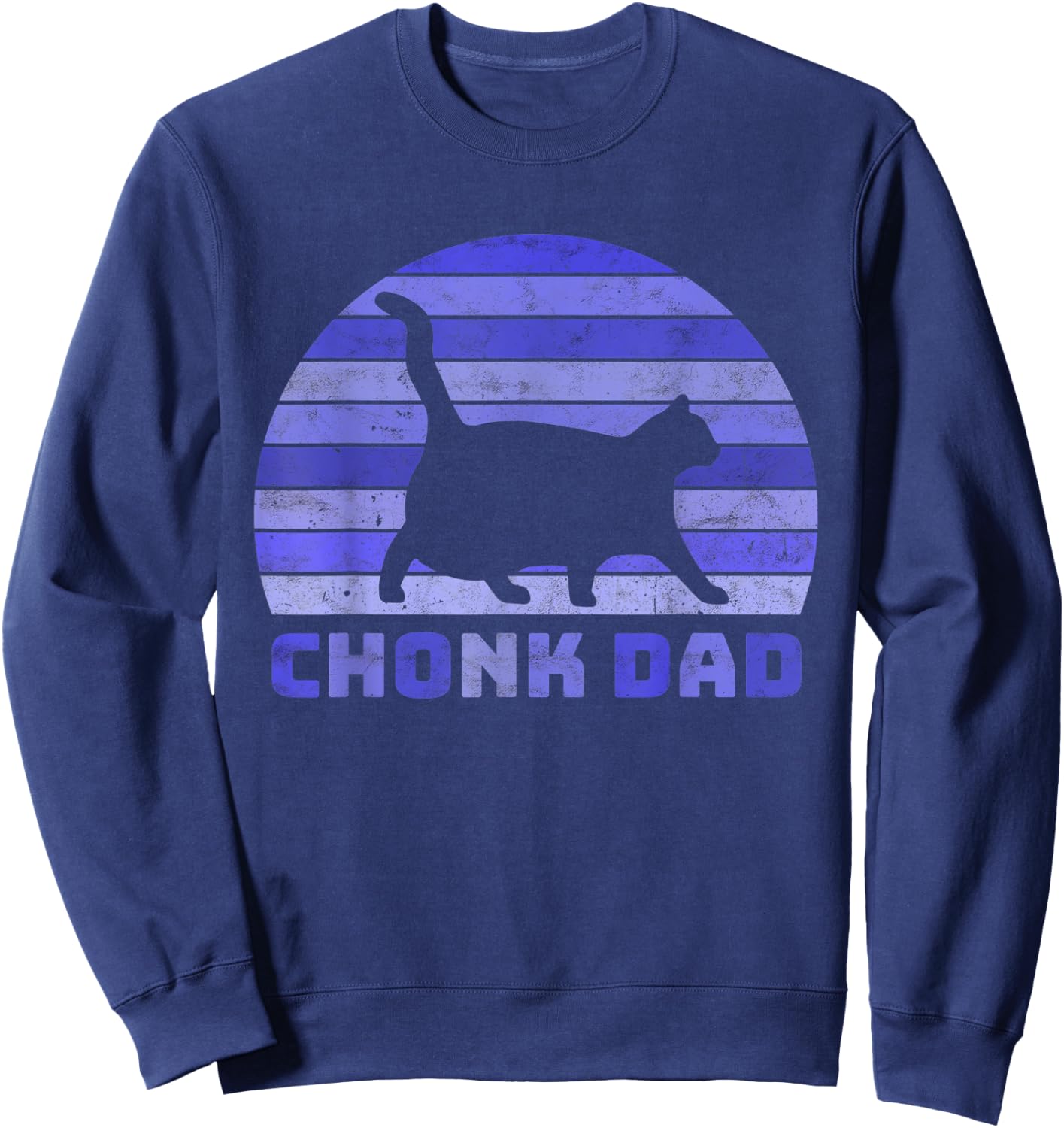 Chonk Cat Scale Chonk Dad Meme Retro Memes Sweatshirt - Sweatshirt | Navy