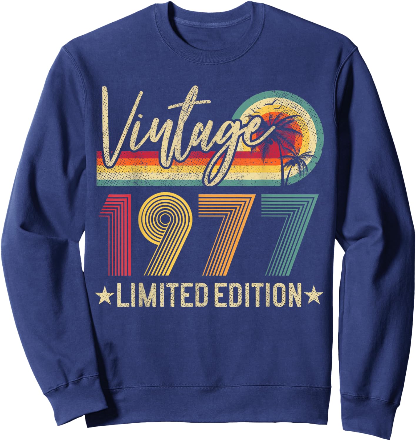 Vintage 1977 Retro 49th Birthday Gift Limited Edition Retro Sweatshirt - Sweatshirt | Navy