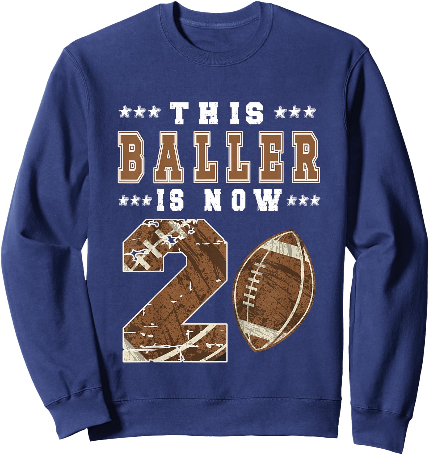 Kids 2nd Birthday Party Football Boy Two Year Old Football Player Sweatshirt - Sweatshirt | Navy