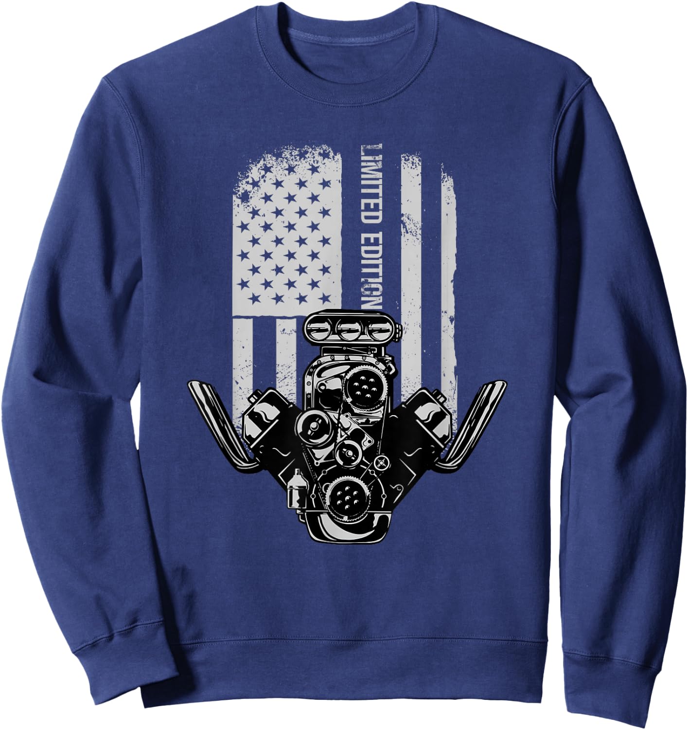American Muscle Car Birthday Limited Edition Motor V8 Sweatshirt - Sweatshirt | Navy