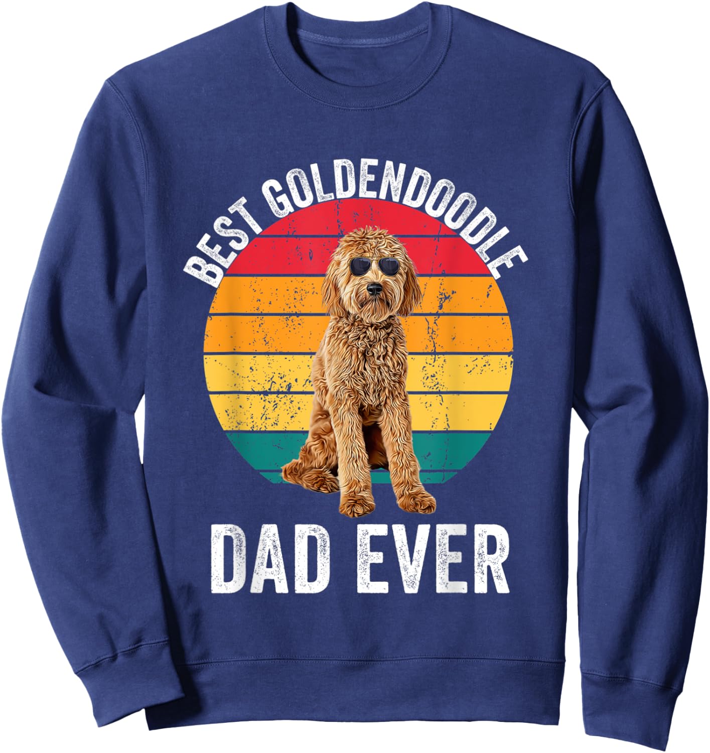Goldendoodle Dad Lover Owner Vintage Doodle Dad Daddy Men Sweatshirt - Sweatshirt | Navy