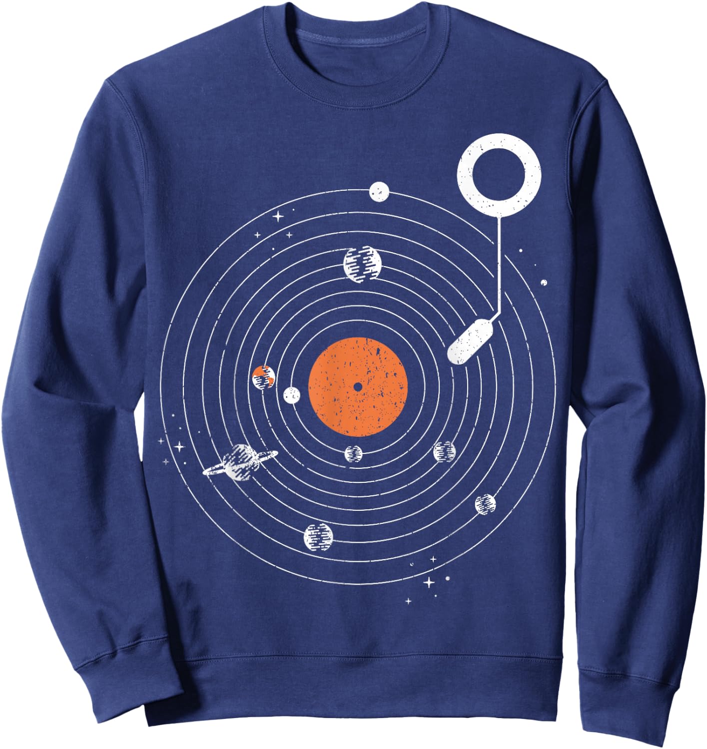 Universe Record Vinyl Galaxy Gift Sweatshirt - Sweatshirt | Navy