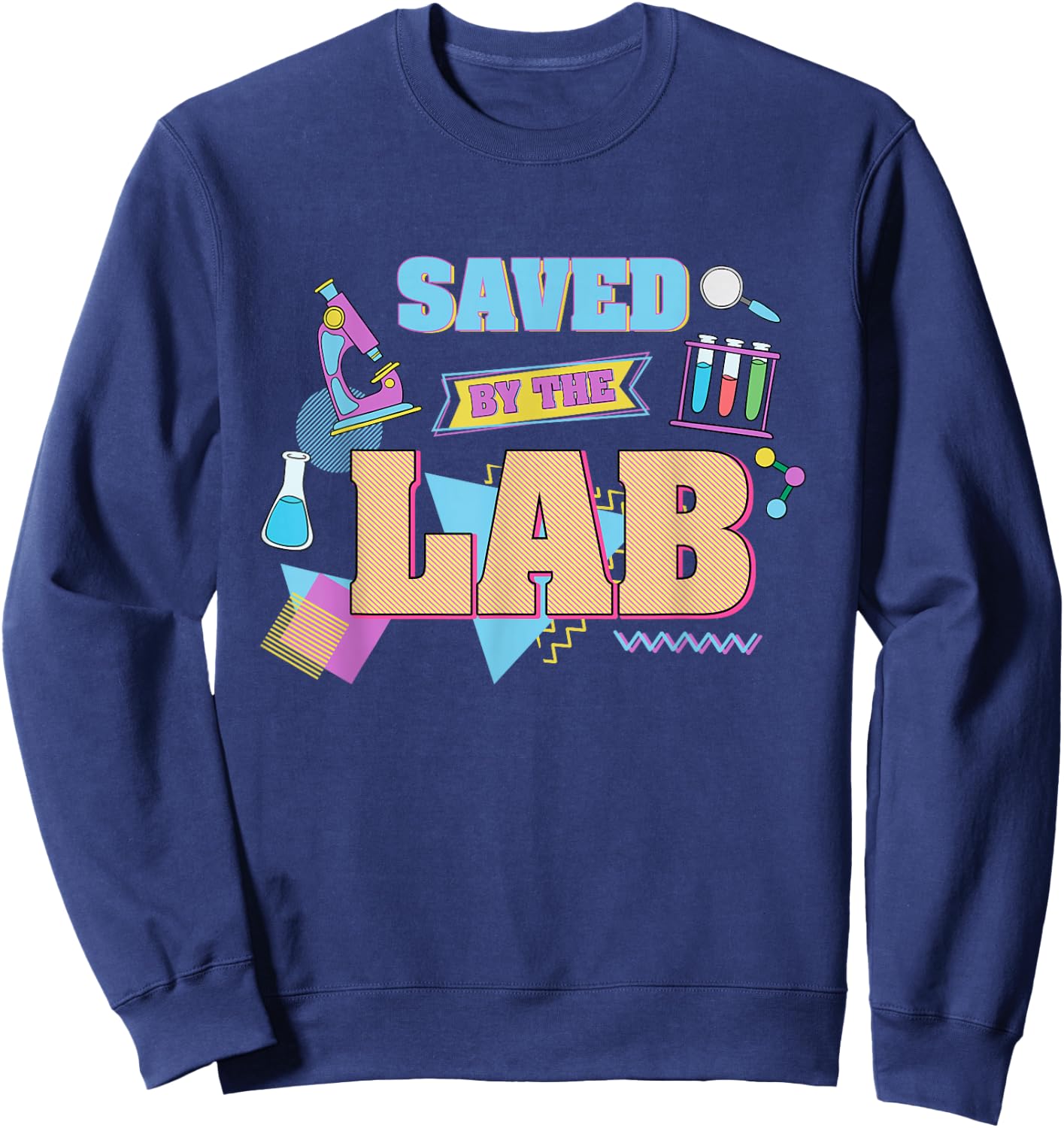 Retro Lab Week Medical Laboratory Tech Saved By The Lab Sweatshirt - Sweatshirt | Navy