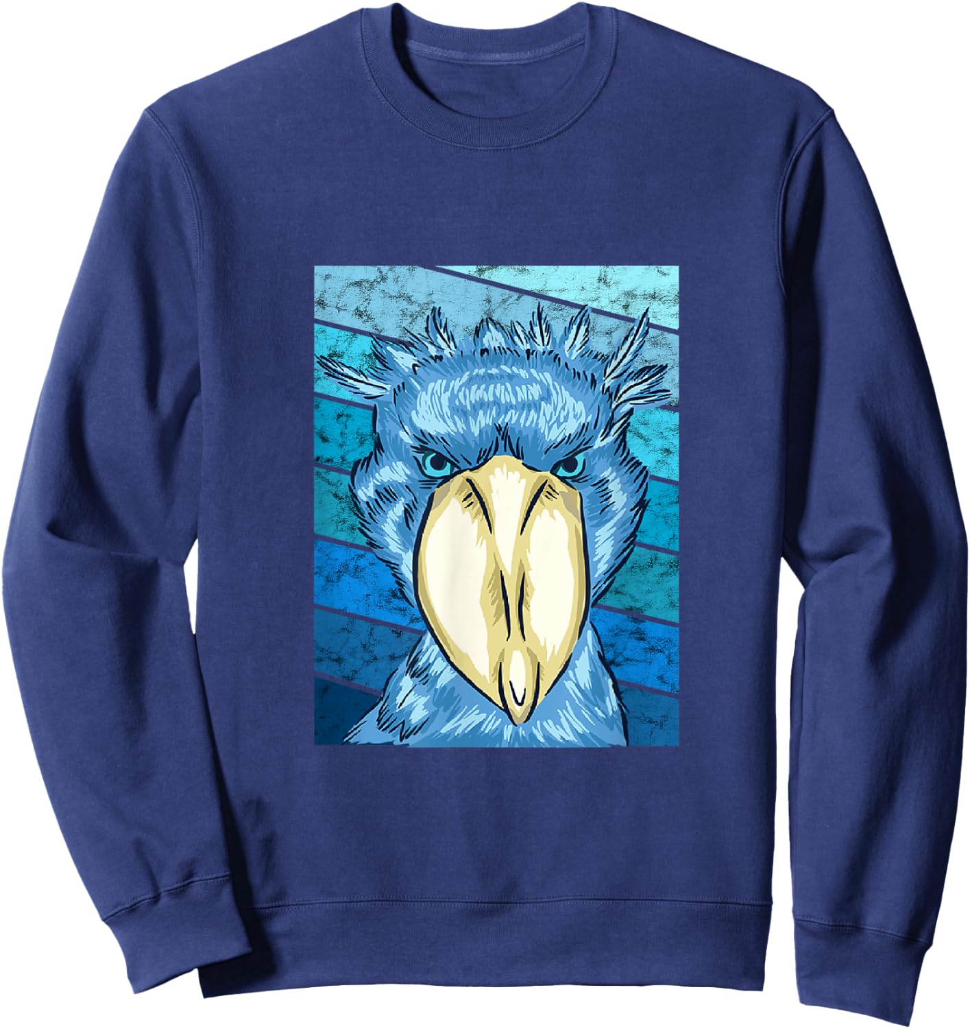 Shoebill Bird Vintage Retro Bird Lover African Stork Bird Sweatshirt - Sweatshirt | Navy