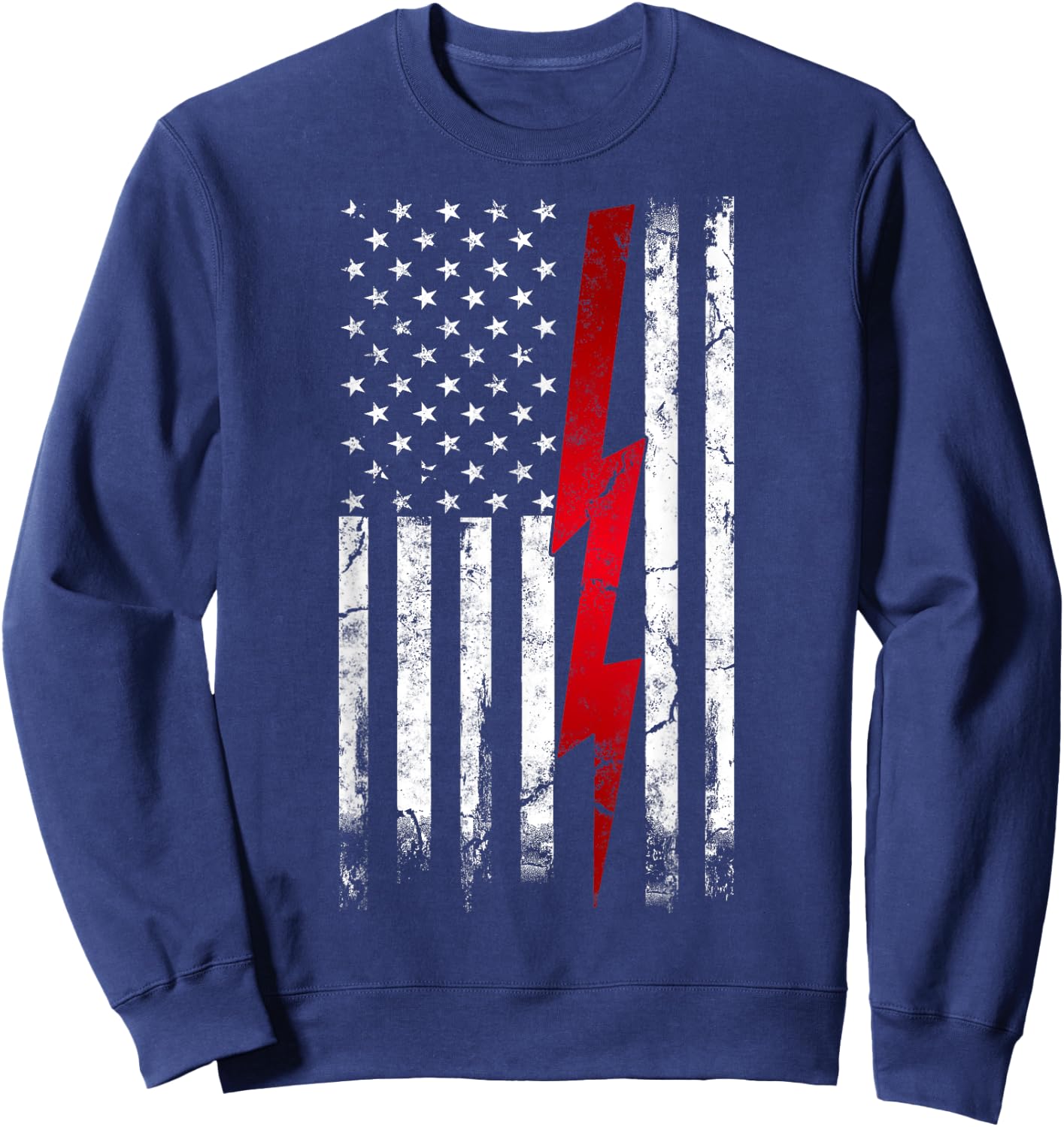 Electrician American Flag Electrical Engineering Women Kids Men Sweatshirt - Sweatshirt | Navy