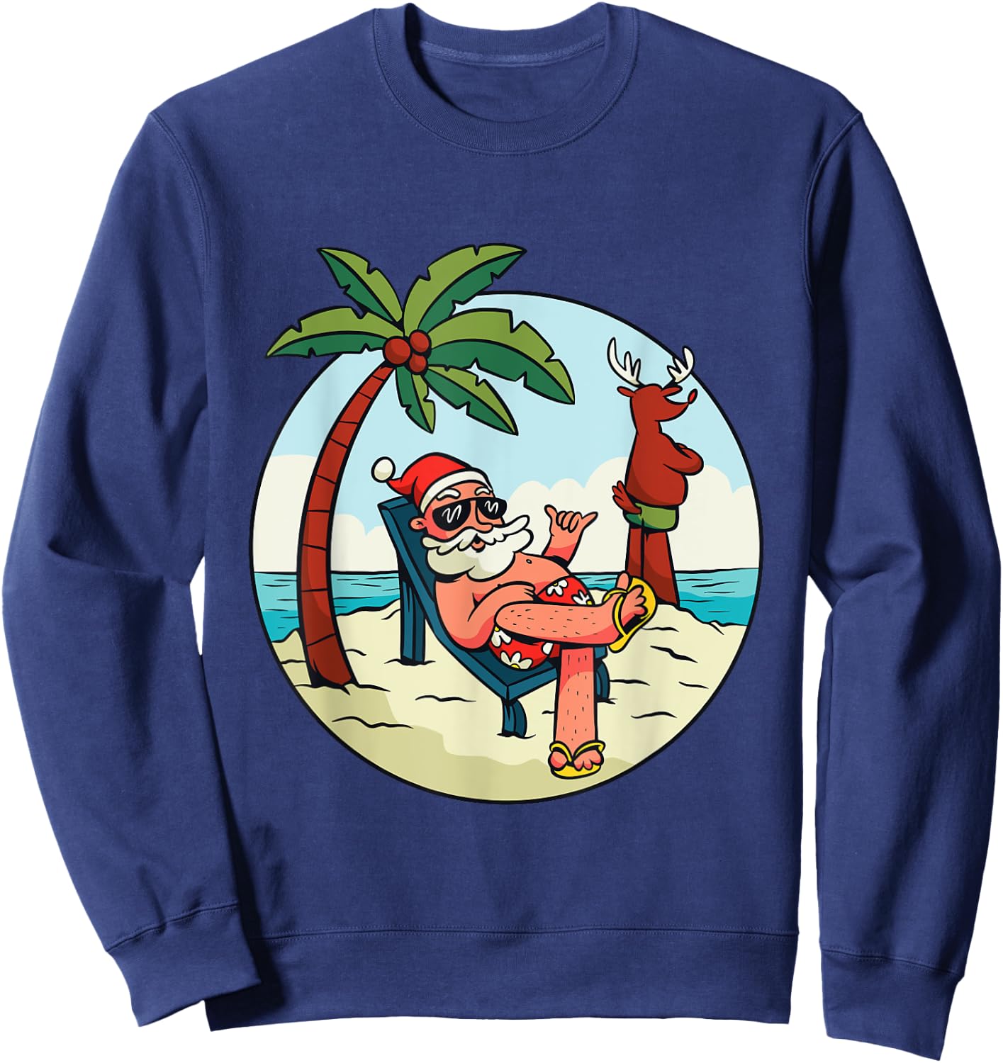 Christmas on the beach Christmas in July Men Women Sweatshirt - Sweatshirt | Navy