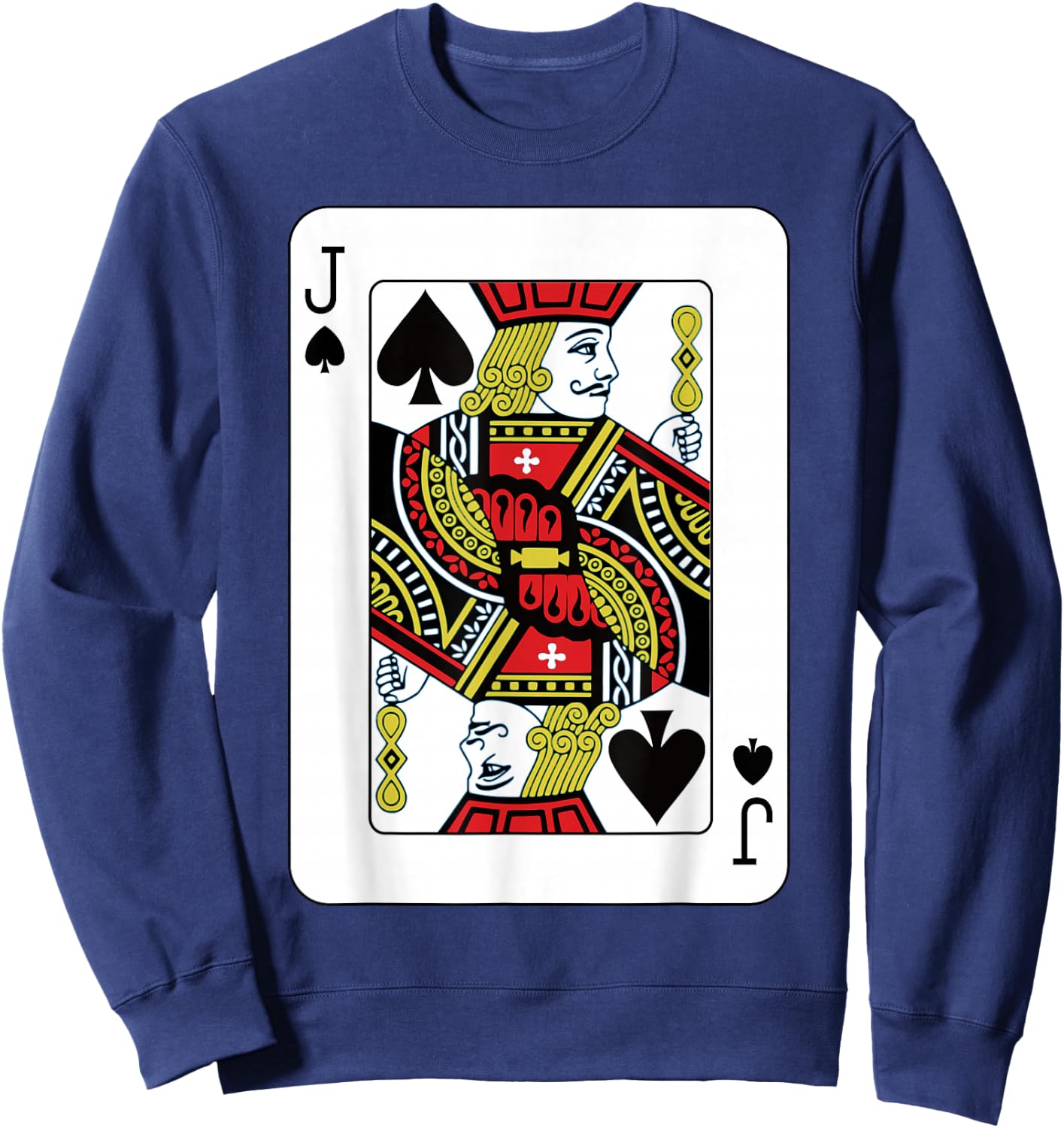 Jack Of The Spades Playing Card Poker Sweatshirt - Sweatshirt | Navy