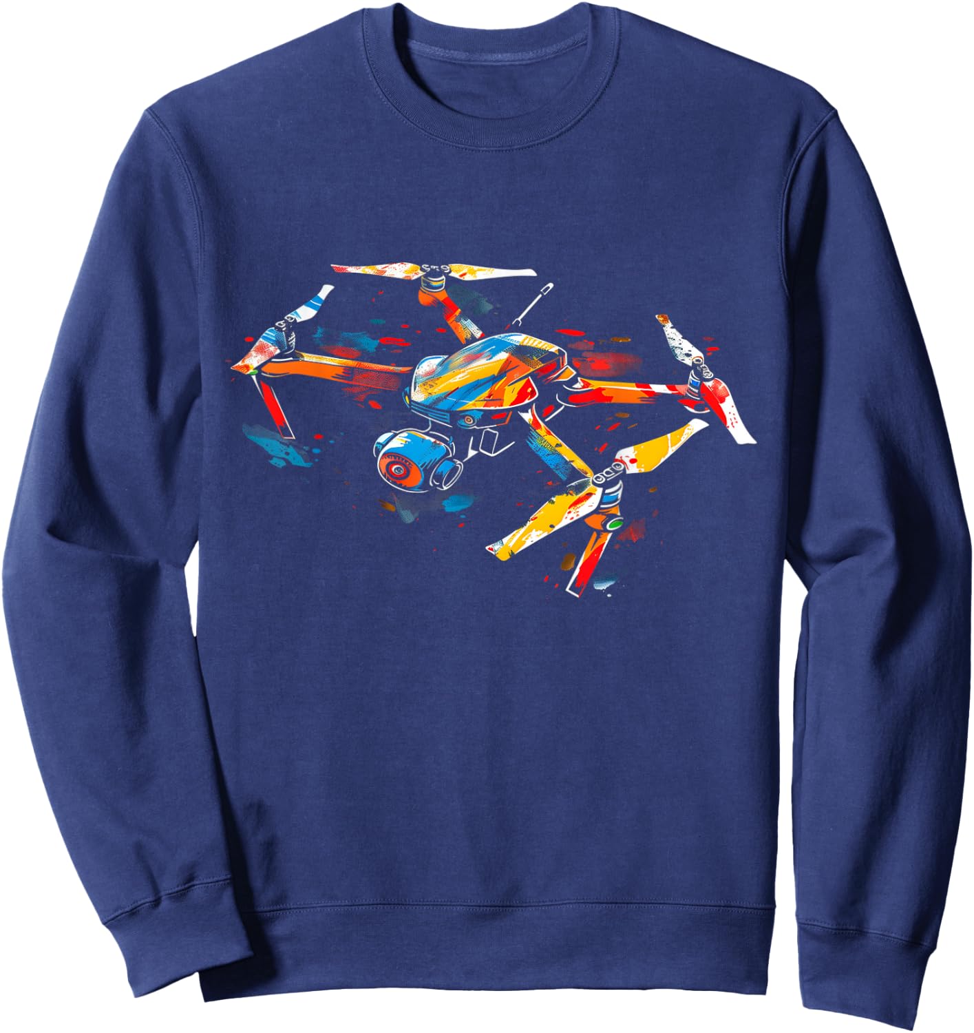 Drone Pilot Quadcopter Operator RC Watercolor Sweatshirt - Sweatshirt | Navy