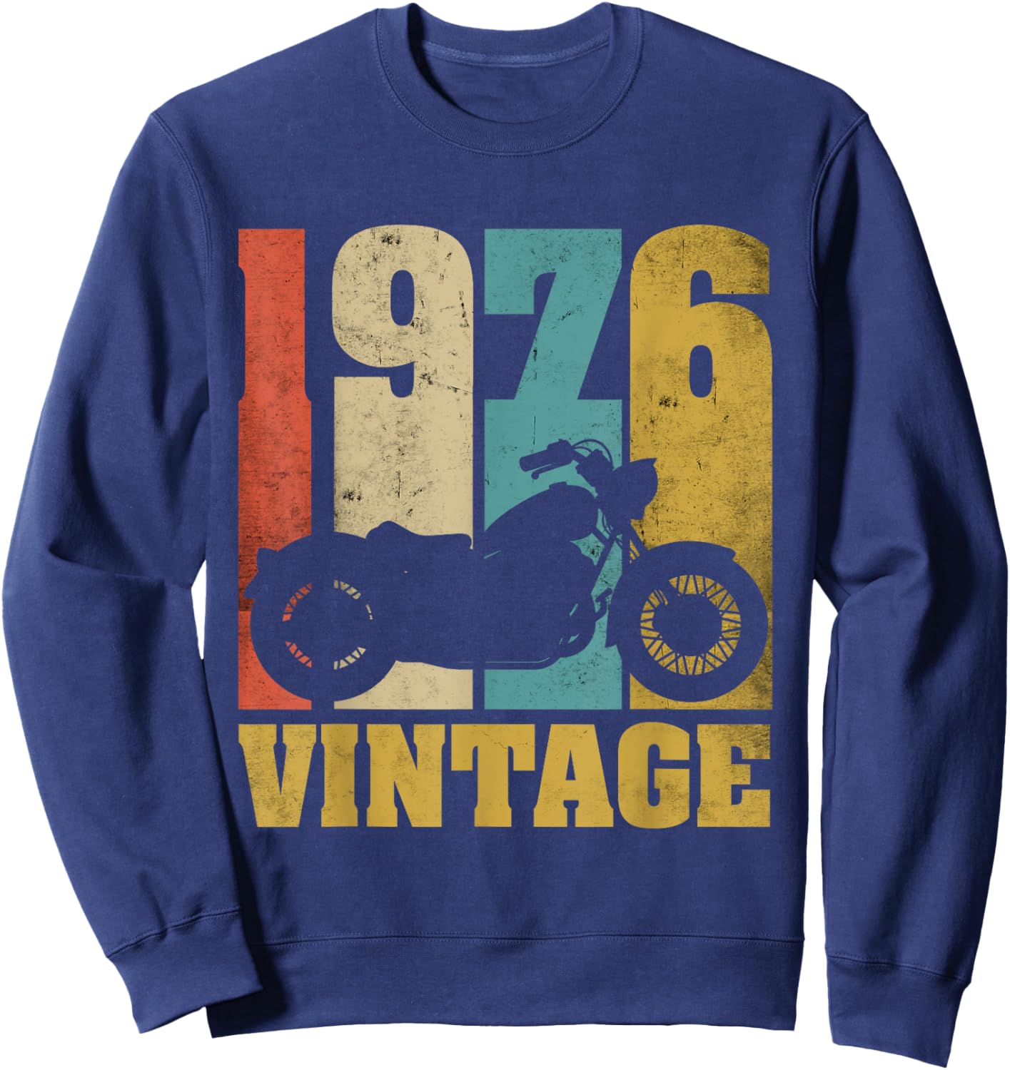 49 Birthday Retro Biker Motorcycle Gift Vintage 1976 Sweatshirt - Sweatshirt | Navy