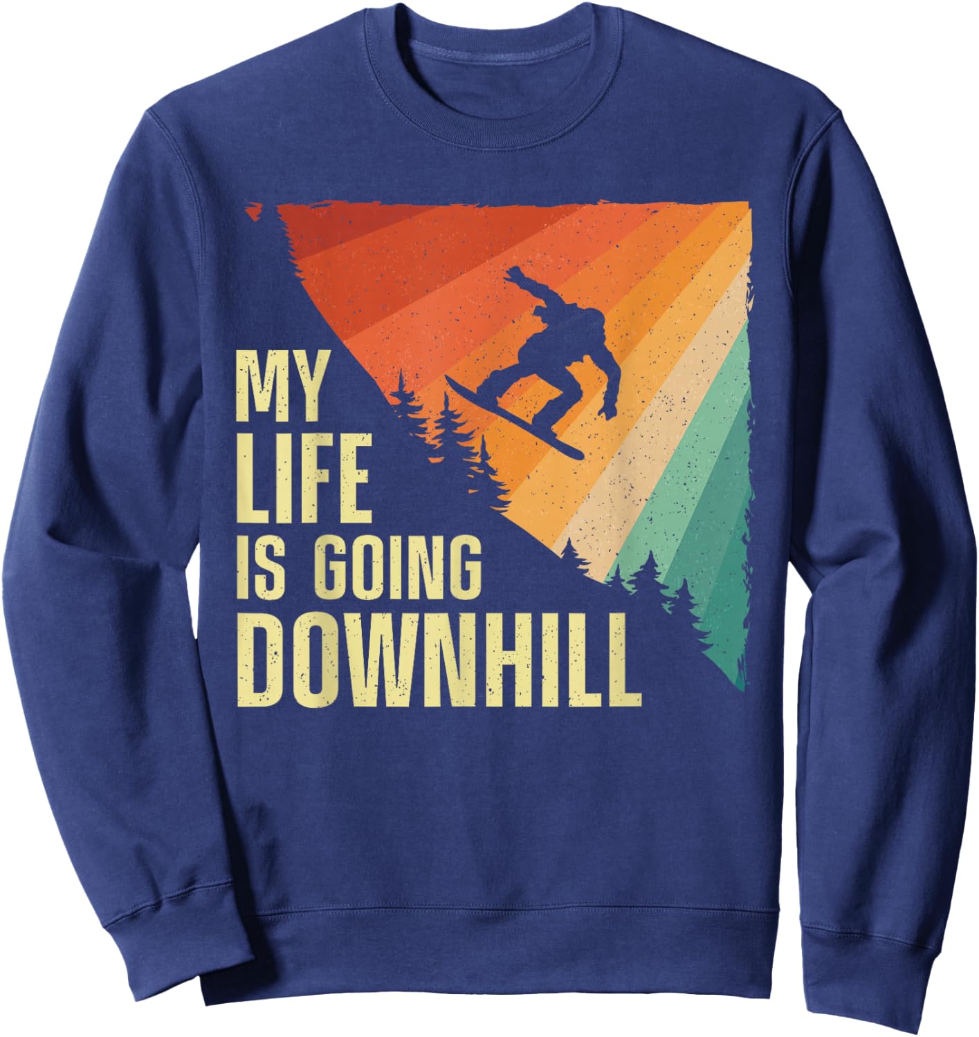 Cool Snowboarding Art Women Snowboard Snowboarder Sweatshirt - Sweatshirt | Navy