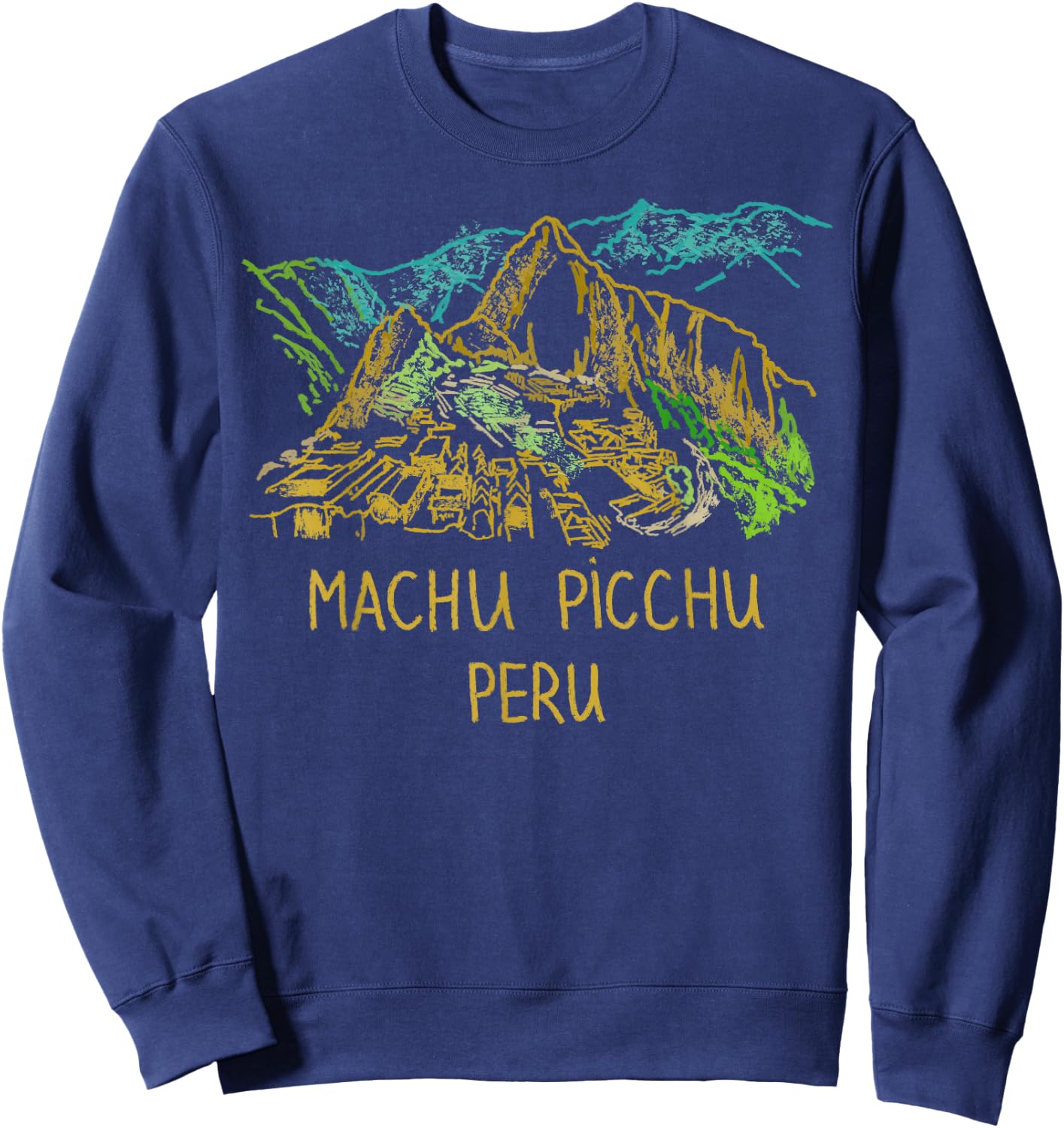 DDD City Machu Picchu Peru - Men's Black Classic Fit Short Sleeve - Small Sweatshirt - Sweatshirt | Navy