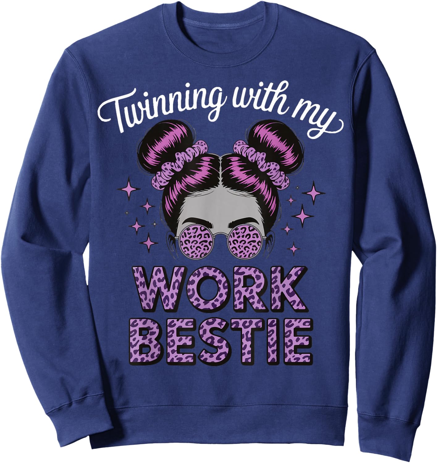 Twinning With My Work Bestie Sweatshirt - Sweatshirt | Navy
