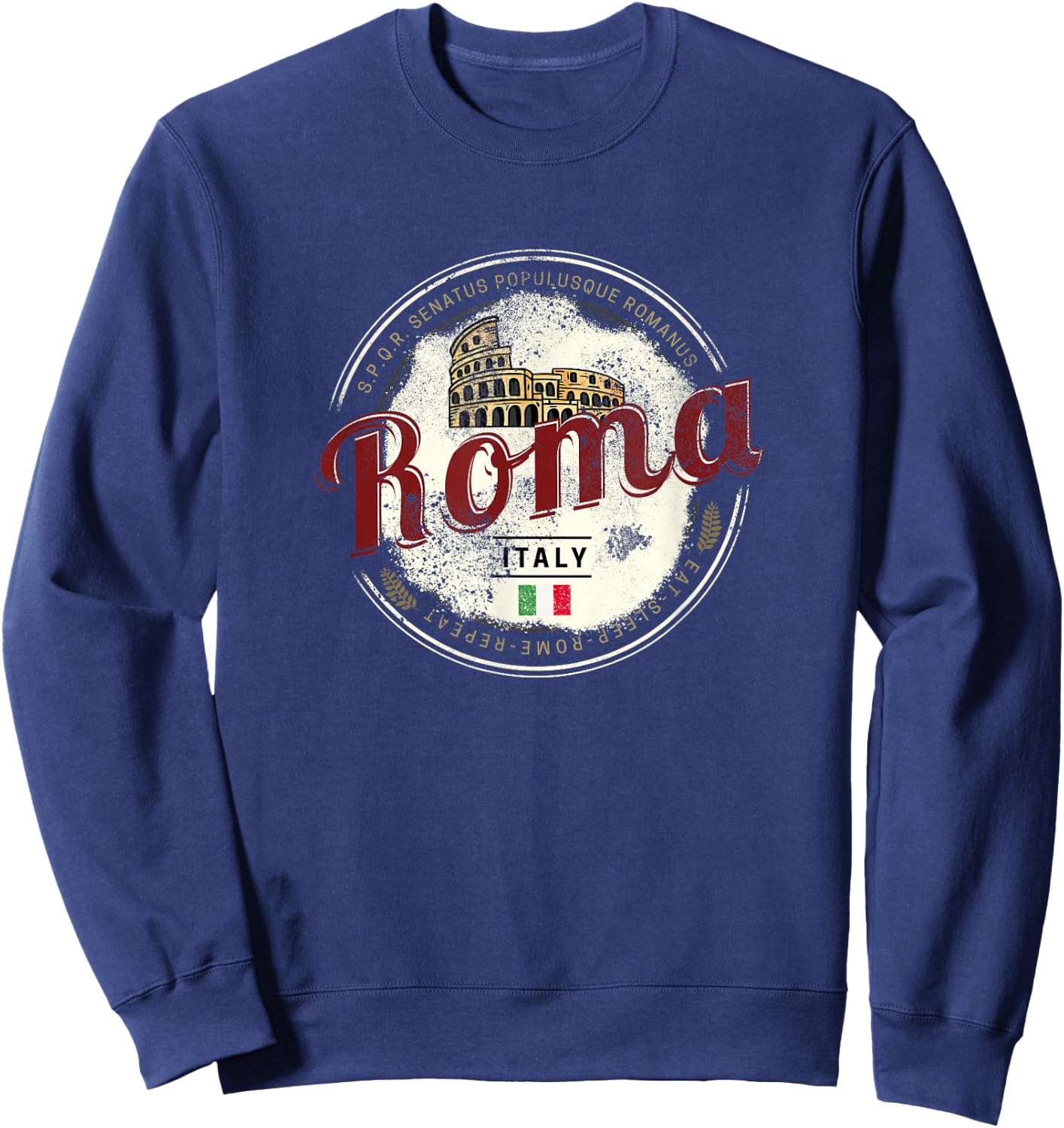 Rome Italy Colosseum Vintage Souvenir Sweatshirt - Sweatshirt | Navy