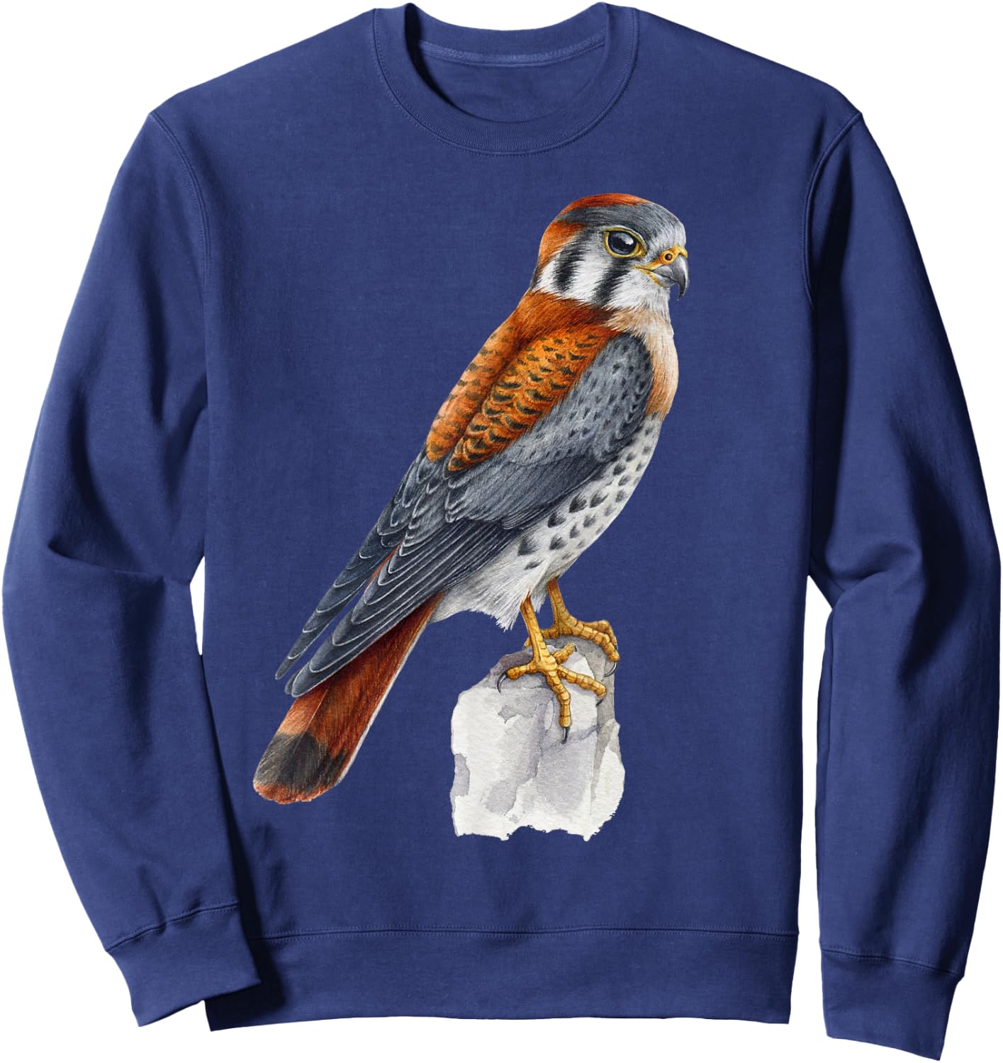 Floral Folk - Common Kestrel - Bird of Prey - Bird Watching Sweatshirt - Sweatshirt | Navy