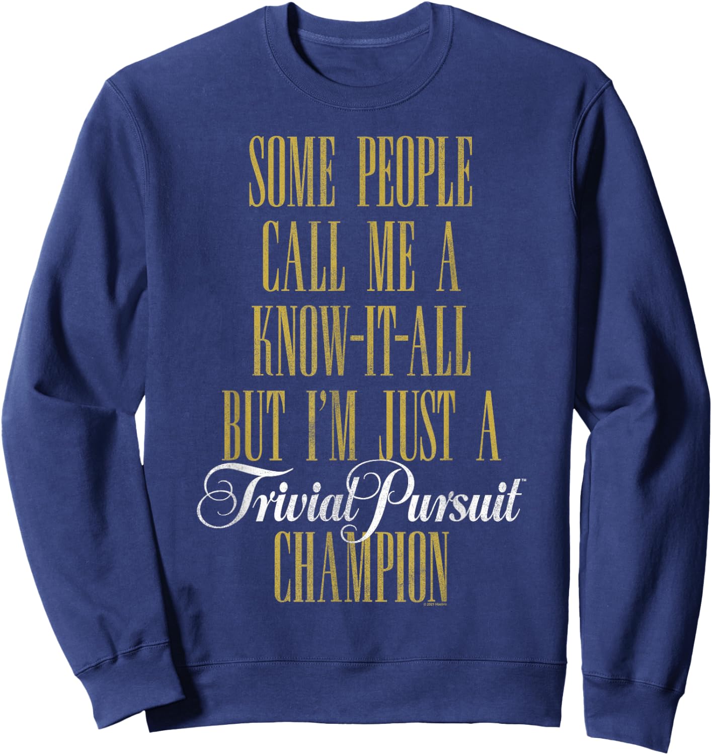 Trivial Pursuit Champion Know It All Sweatshirt - Sweatshirt | Navy