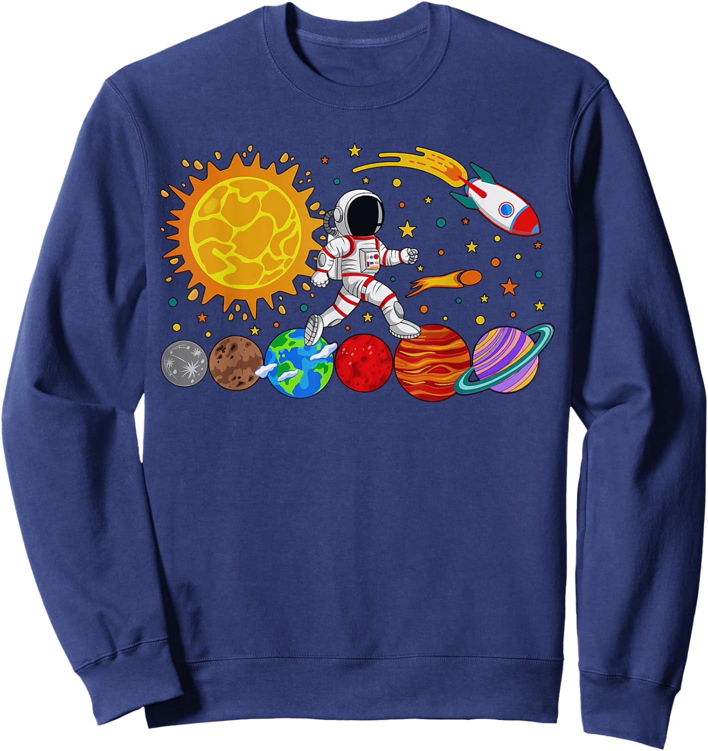 Astronaut Planet Spaceman Solar Astronomy Space Dwarf Sweatshirt - Sweatshirt | Navy