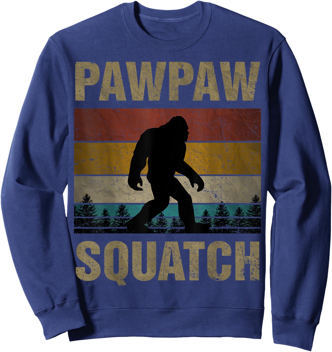 Pawpaw Squatch Bigfoot Pawpaw Sasquatch Yeti Family Sweatshirt - Sweatshirt | Navy