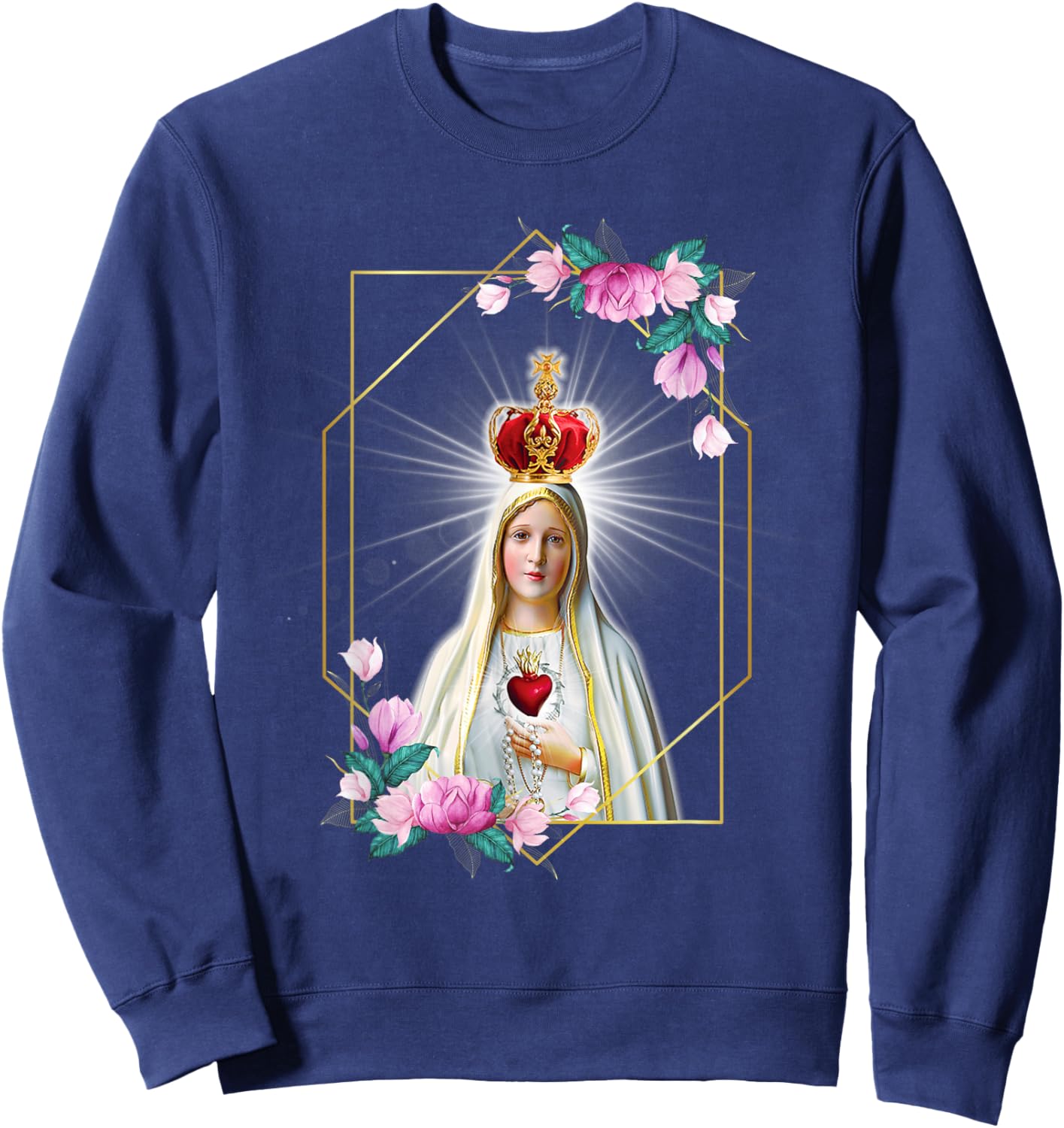 Our Lady of Fatima Immaculate Heart of Blessed Virgin Mary Sweatshirt - Sweatshirt | Navy