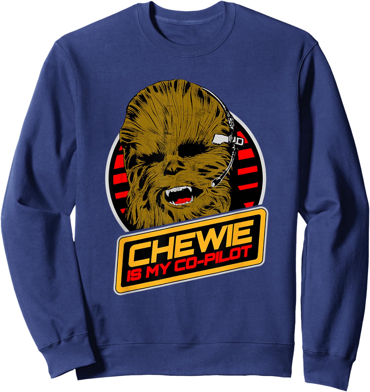 Star Wars Classic Chewie Is My Co-Pilot Poster Sweatshirt - Sweatshirt | Navy