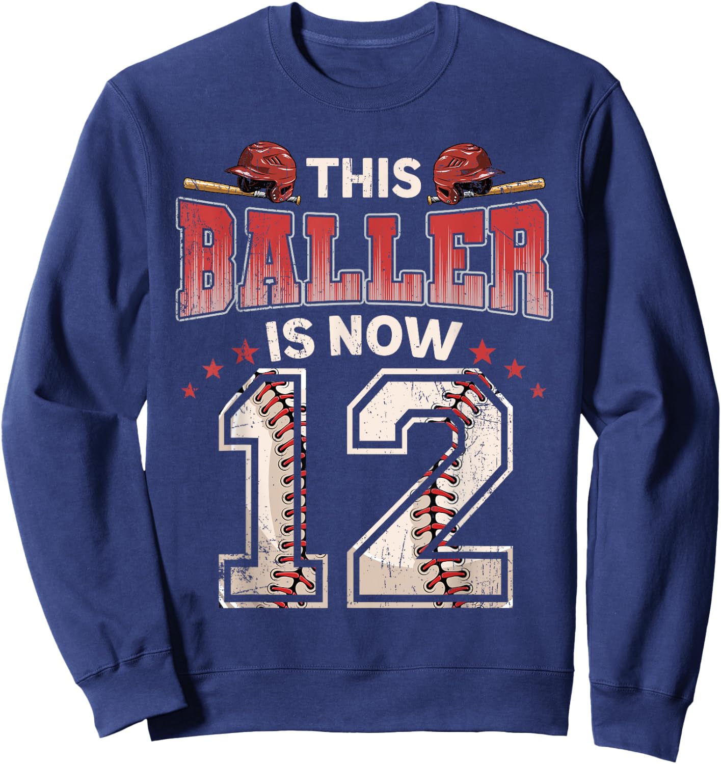 12th Birthday Baseball Boy 12 Year Old Baseball Player Kids Sweatshirt - Sweatshirt | Navy